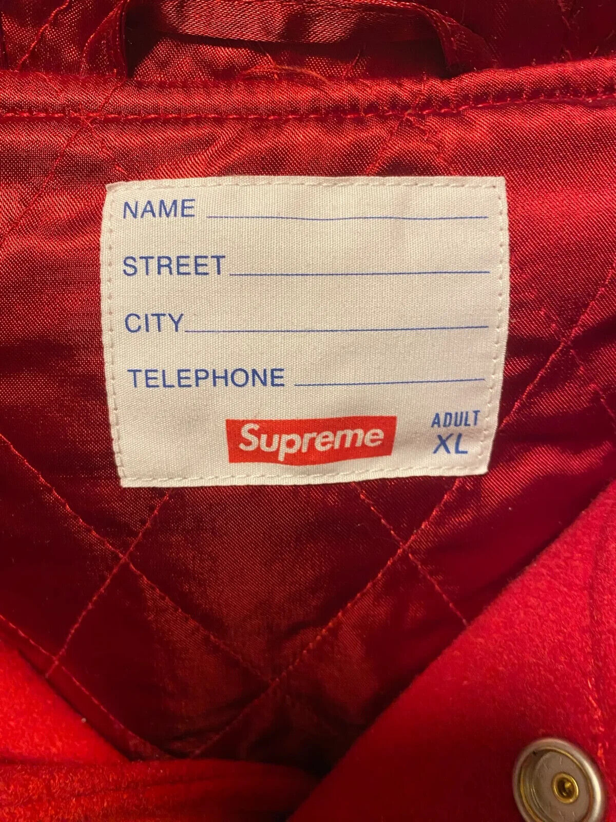 Supreme King Hooded Varsity Jacket Red