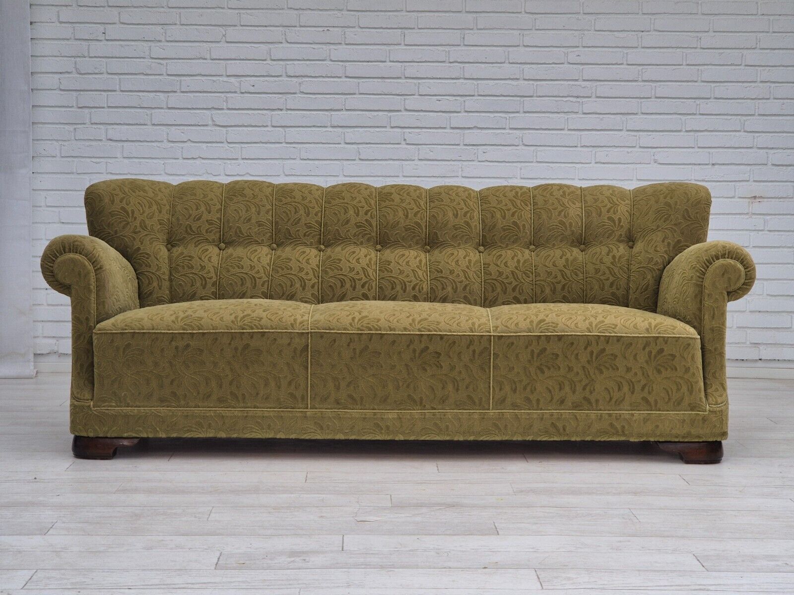 1960s Danish 3 seater sofa original very good condition cotton/wool fabric