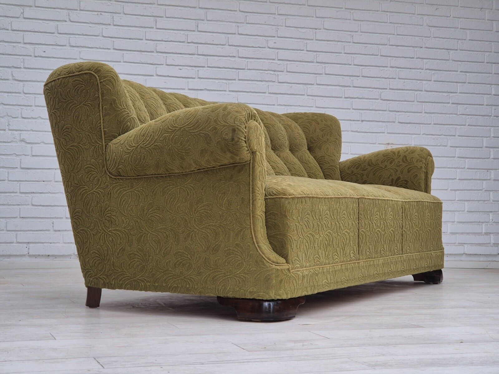 1960s Danish 3 seater sofa original very good condition cotton/wool fabric