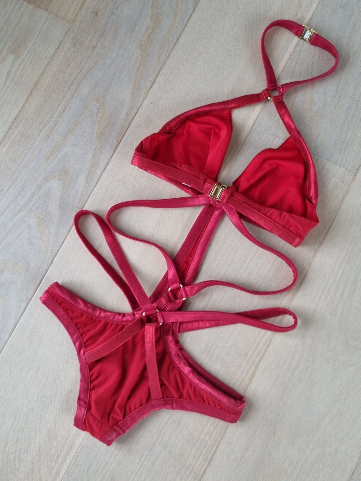 **Red Cut-Out Swimsuit Size 3 Provocative Agent**