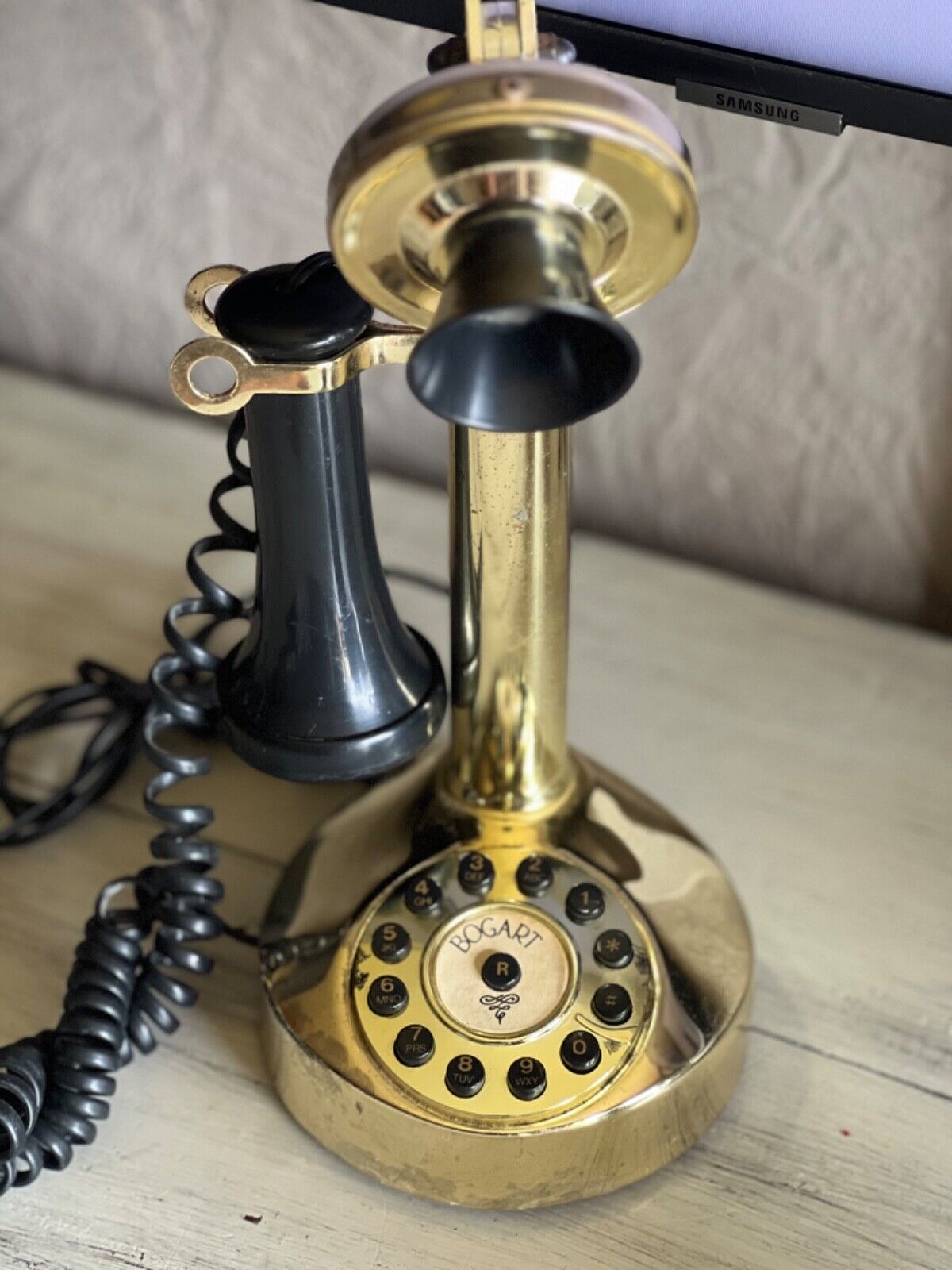 Vintage Golden Candlestick Telephone