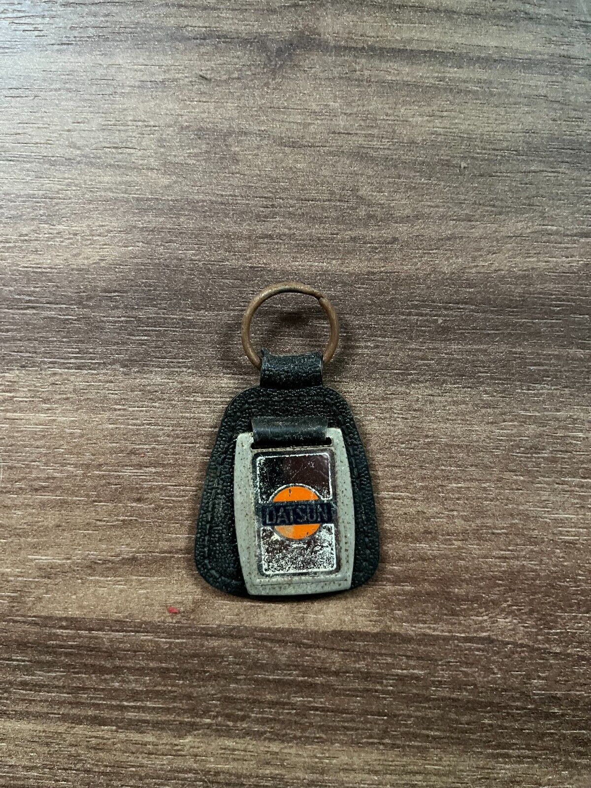 Vintage Datsun Leather Keychain Danish Car Dealership - Classic Retro Design