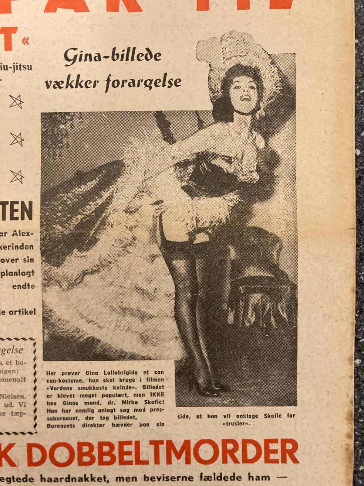 Gina Lollobrigida Torhild Lindal Terry M Danish Magazine 1955 "Verden Rundt"