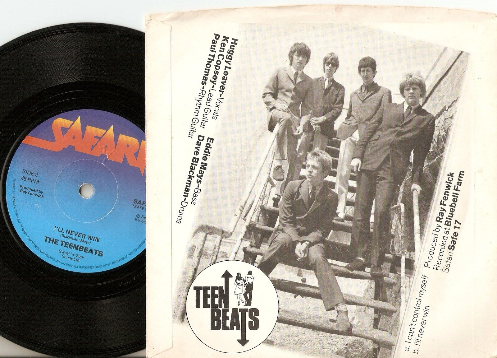 THE TEENBEATS I CAN`T CONTROL MYSELF 45+PS `79 MOD REVIVAL CURVED FIRST PRESSING