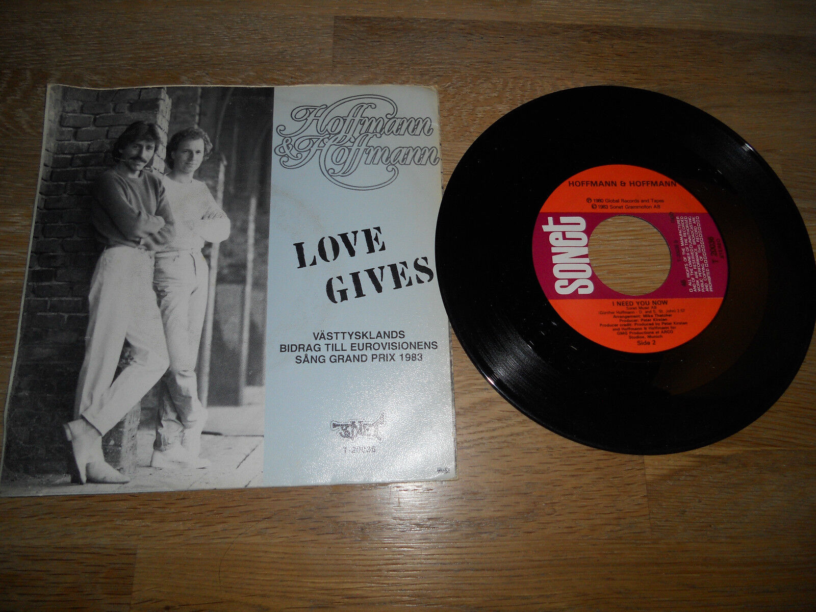 HOFFMANN  HOFFMANN LOVE GIVES 1983 NCB SCANDINAVIAN 7 INCH SINGLE EUROVISION