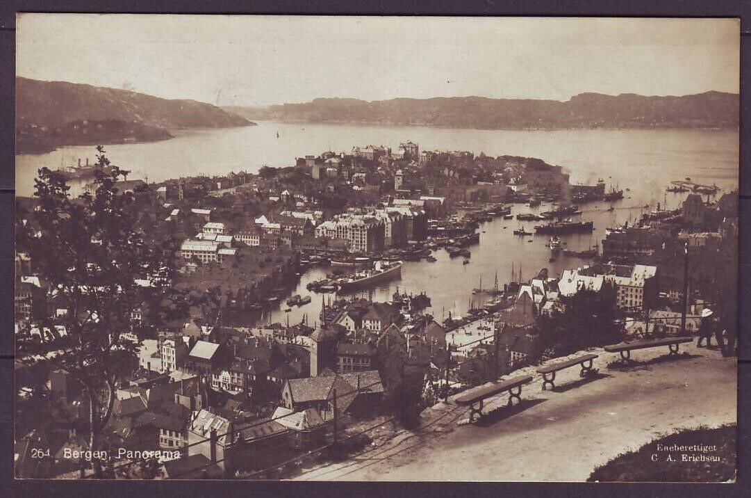 g1819/ Norway Postcard 1922 # Bergen Panorama