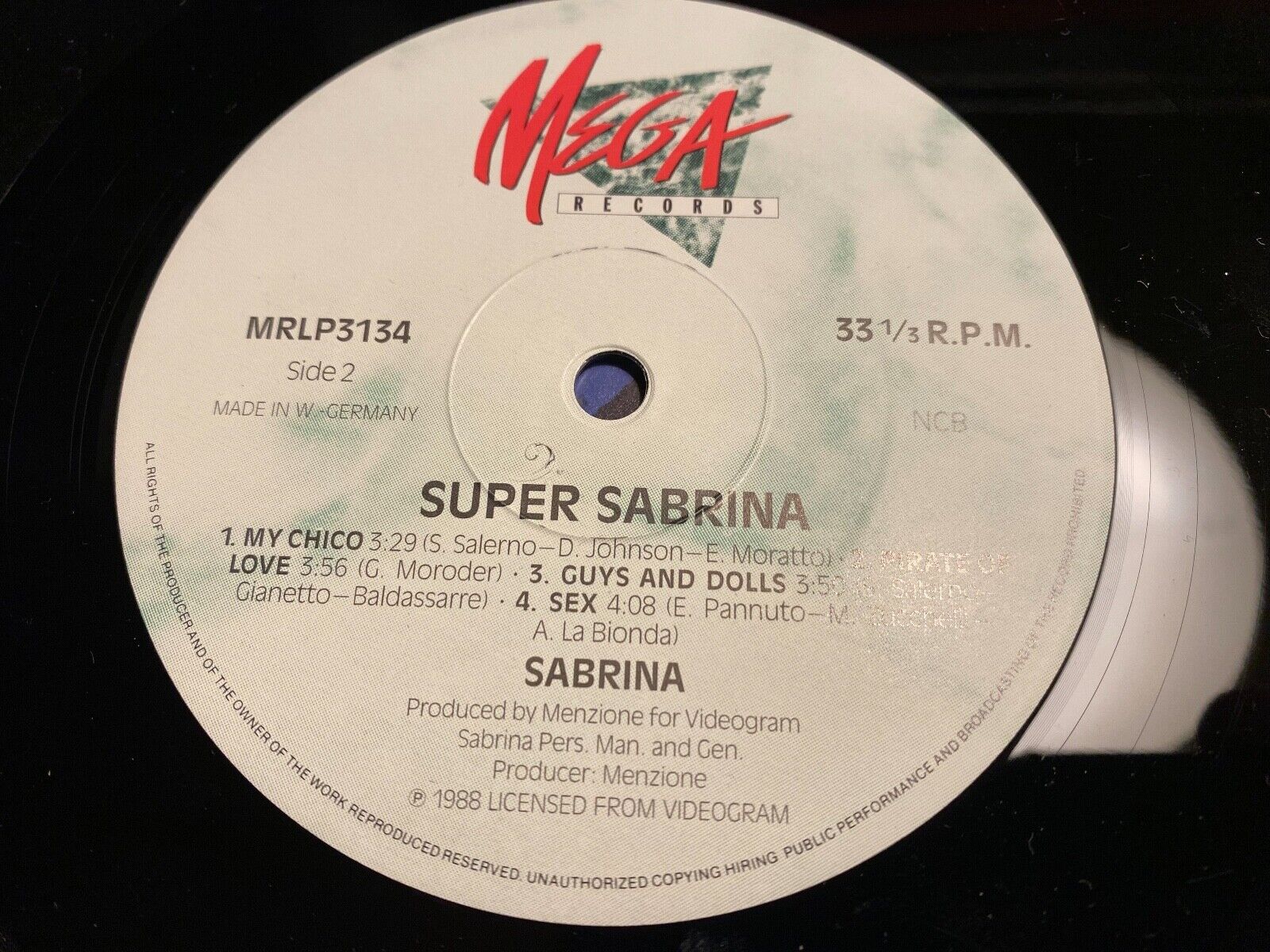 SABRINA "SUPER SABRINA" 1988 12" VINYL LP MEGA RECORDS NCB 33 RPM 8 SONGS SEXY**