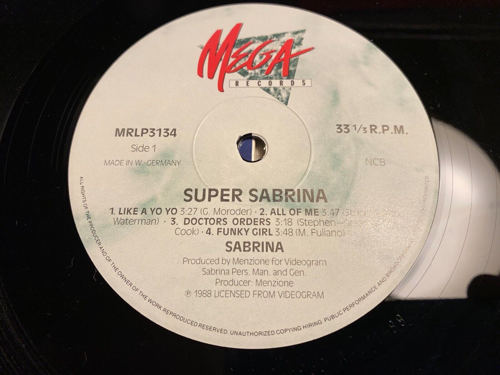 SABRINA "SUPER SABRINA" 1988 12" VINYL LP MEGA RECORDS NCB 33 RPM 8 SONGS SEXY**