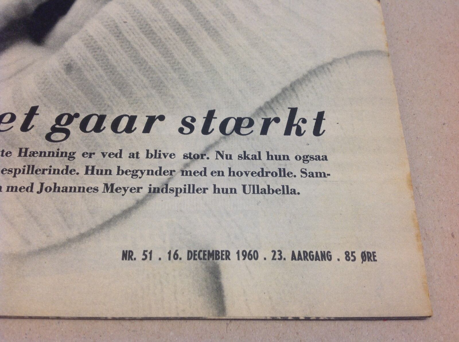 Young Gitte Hænning Henning Ullabella Old Danish Vtg Magazine Billed-Bladet 1960