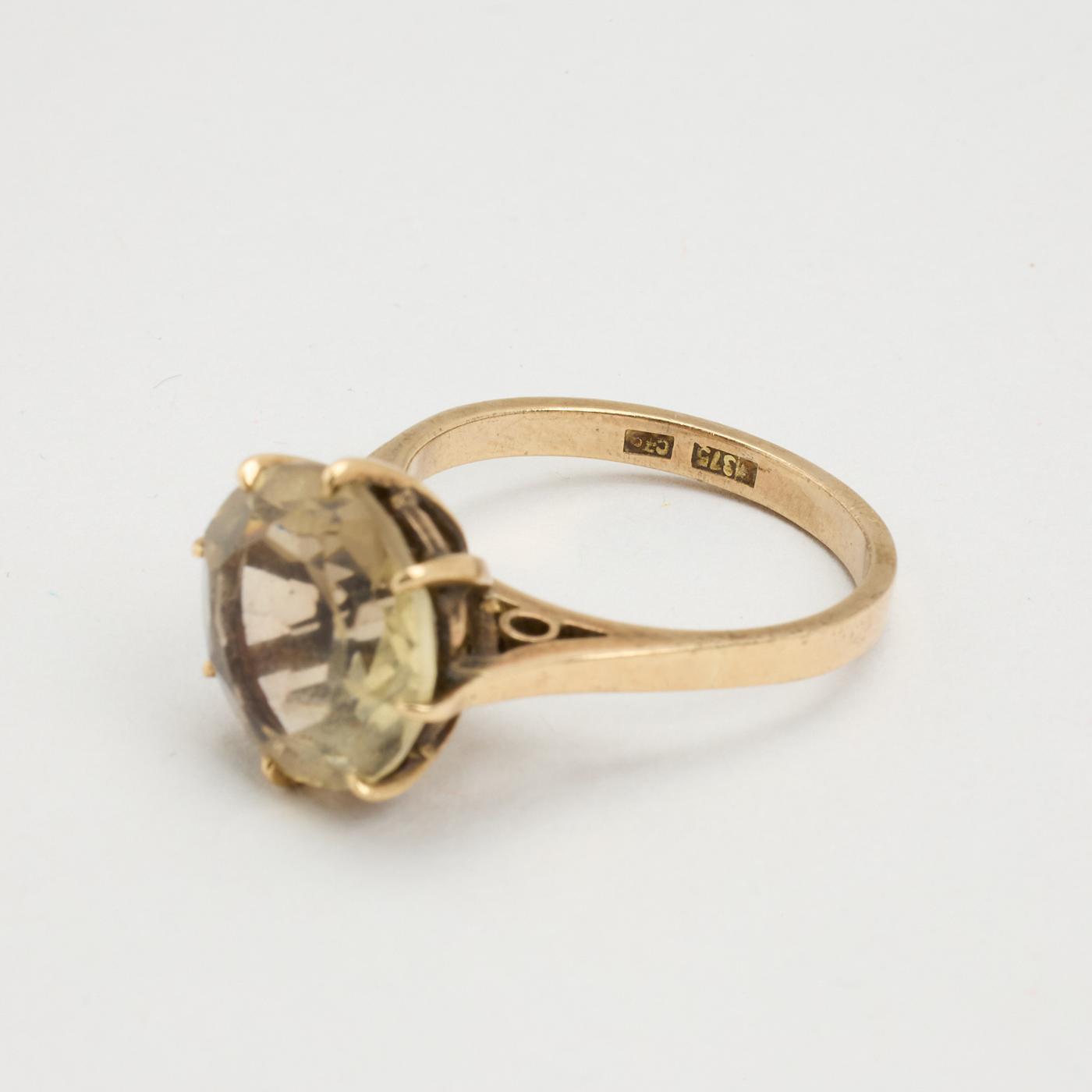 Ring with and glass in 8K Gold size 7¾ - 8 | Real Genuine Gold | Fine