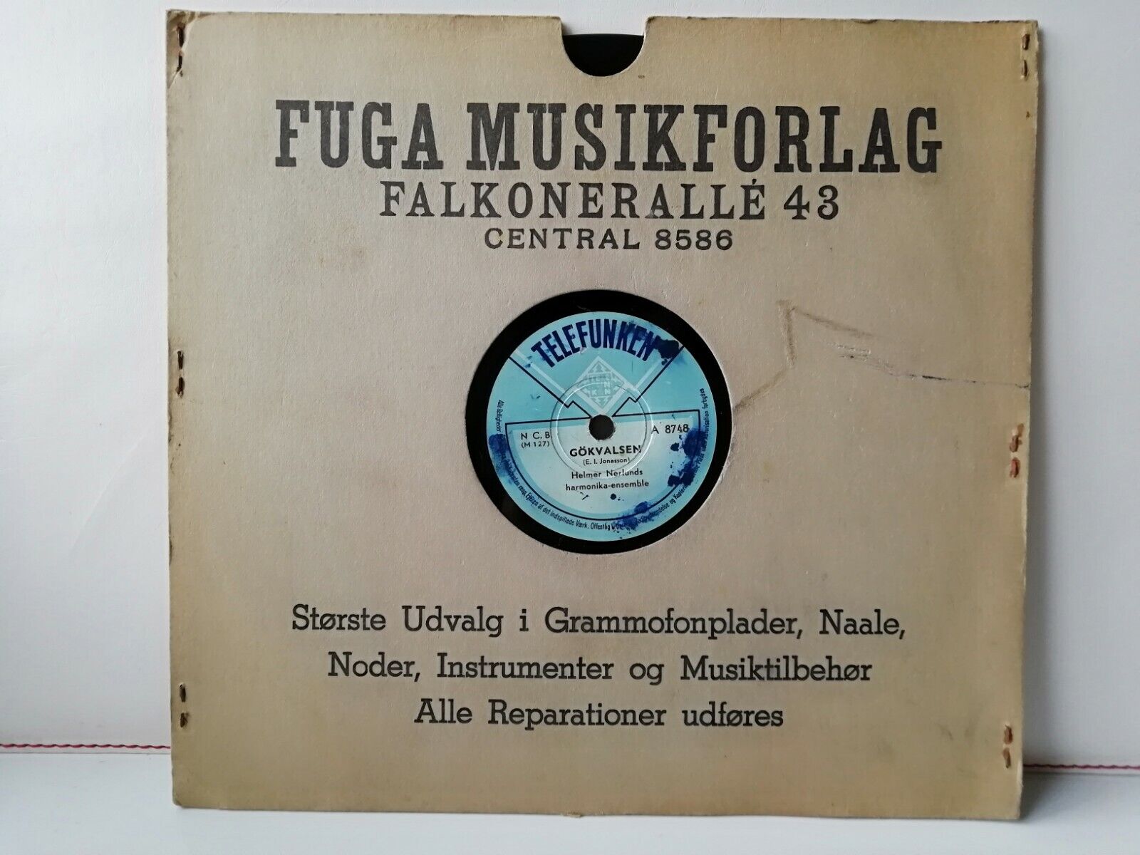 78 rpmHelmer Nerlunds Harmonica EnsembleGökvalsenTelefunken A 8748