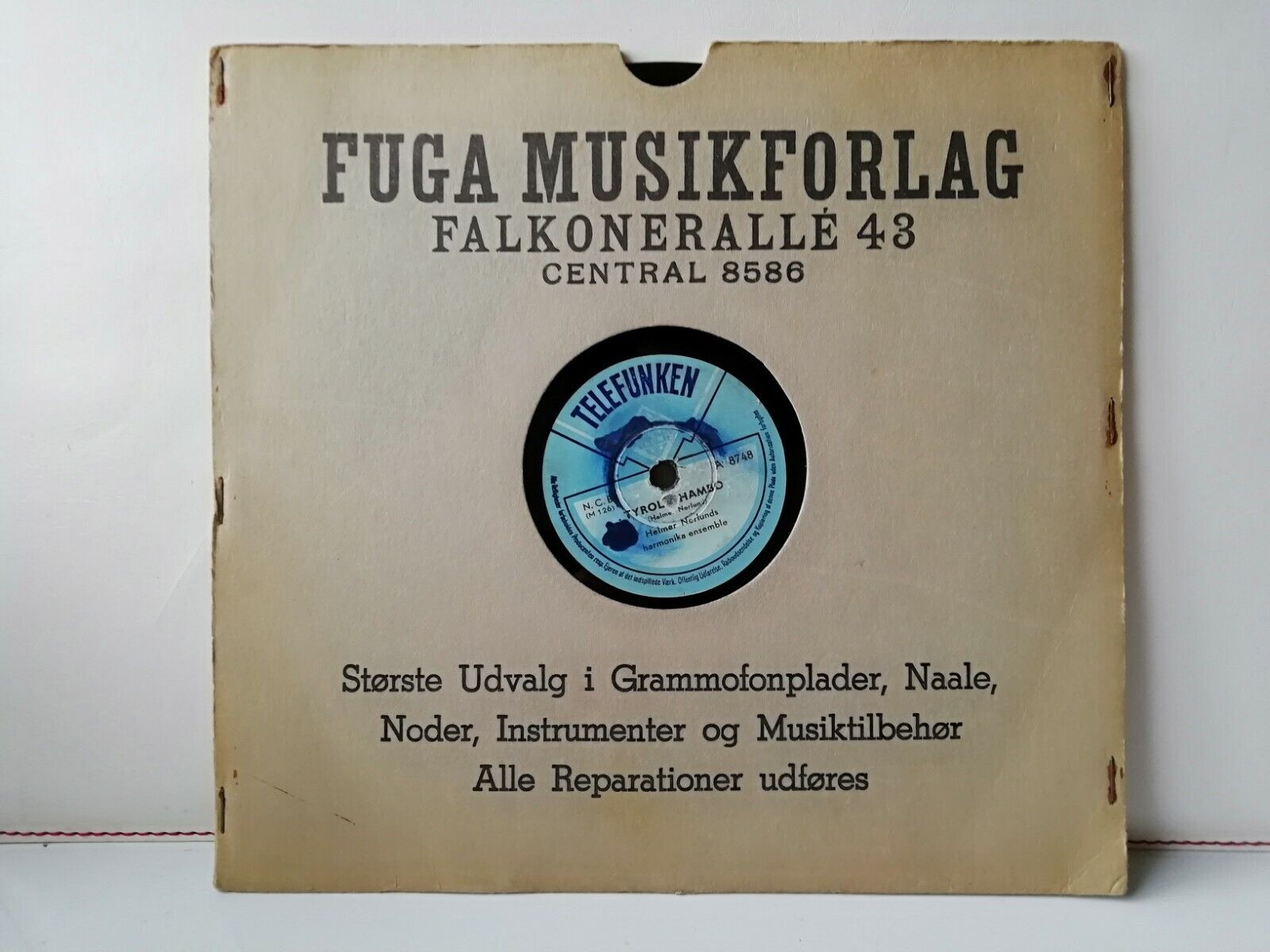 78 rpmHelmer Nerlunds Harmonica EnsembleGökvalsenTelefunken A 8748