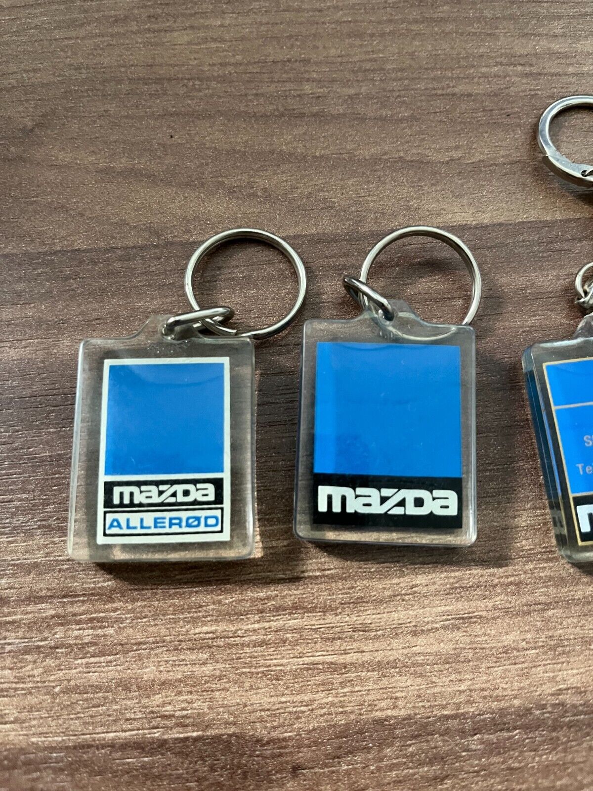 Lot of 3x Mazda Keychain Danish Denmark Retro Car Dealership Memorabilia 1980s