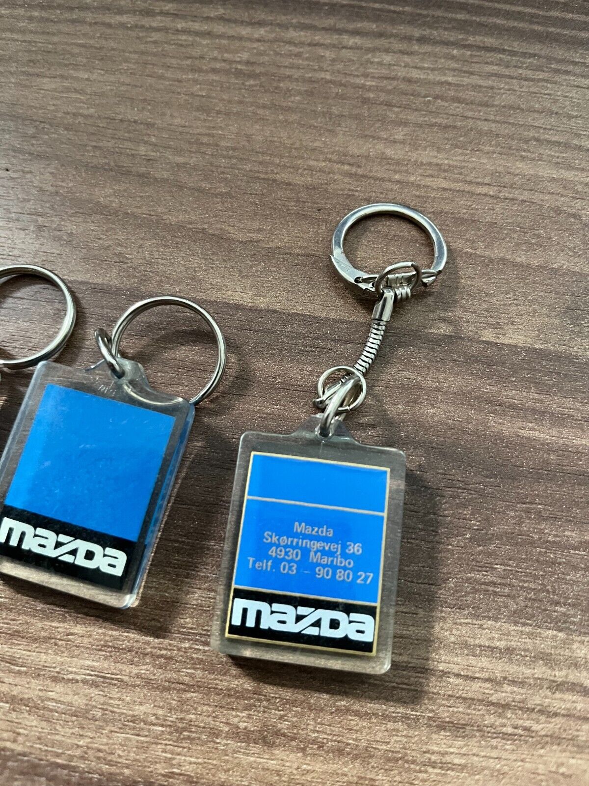 Lot of 3x Mazda Keychain Danish Denmark Retro Car Dealership Memorabilia 1980s