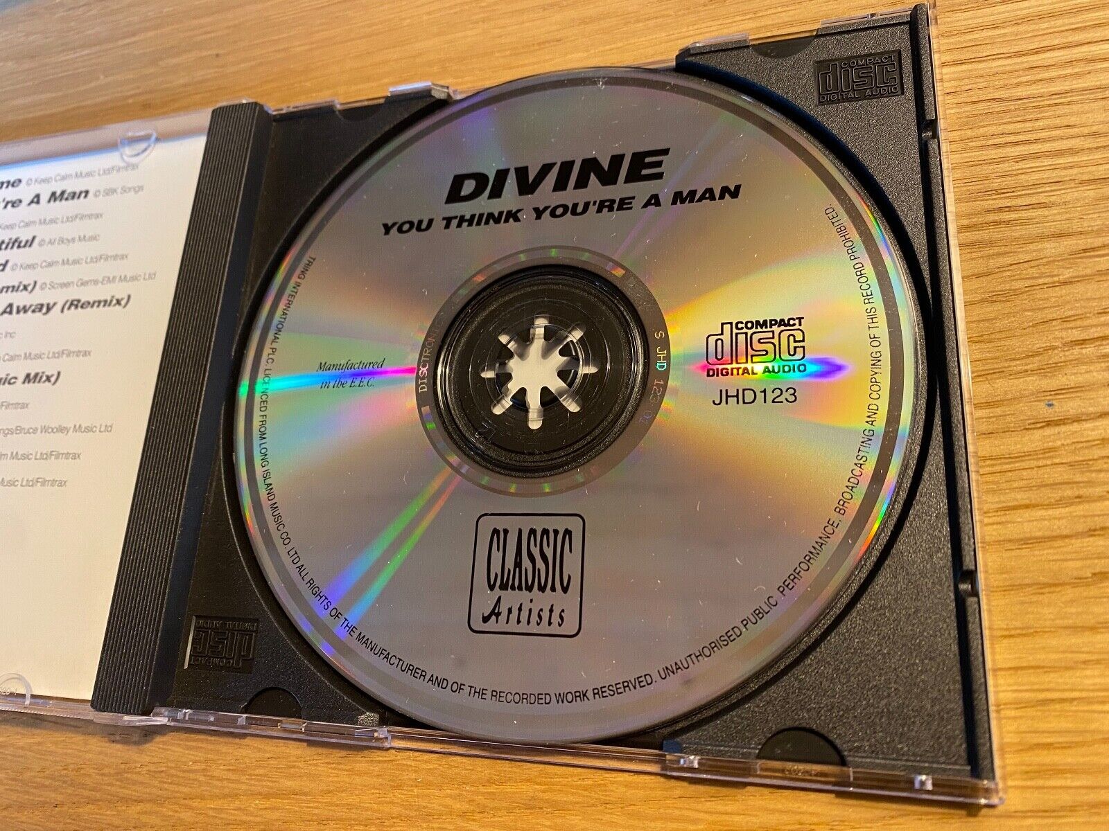 DIVINE "YOU THINK YOU´RE A MAN" CD ALBUM 12 TRACK CLASSIC ARTISTS TRING UK PRESS