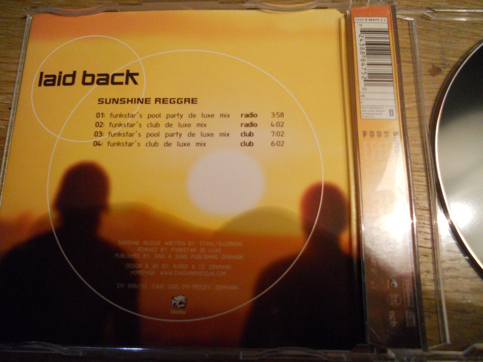 LAID BACK SUNSHINE REGGAE FUNKSTAR DE LUXE REMIX 4 TRACKS CD SINGLE DENMARK NCB*