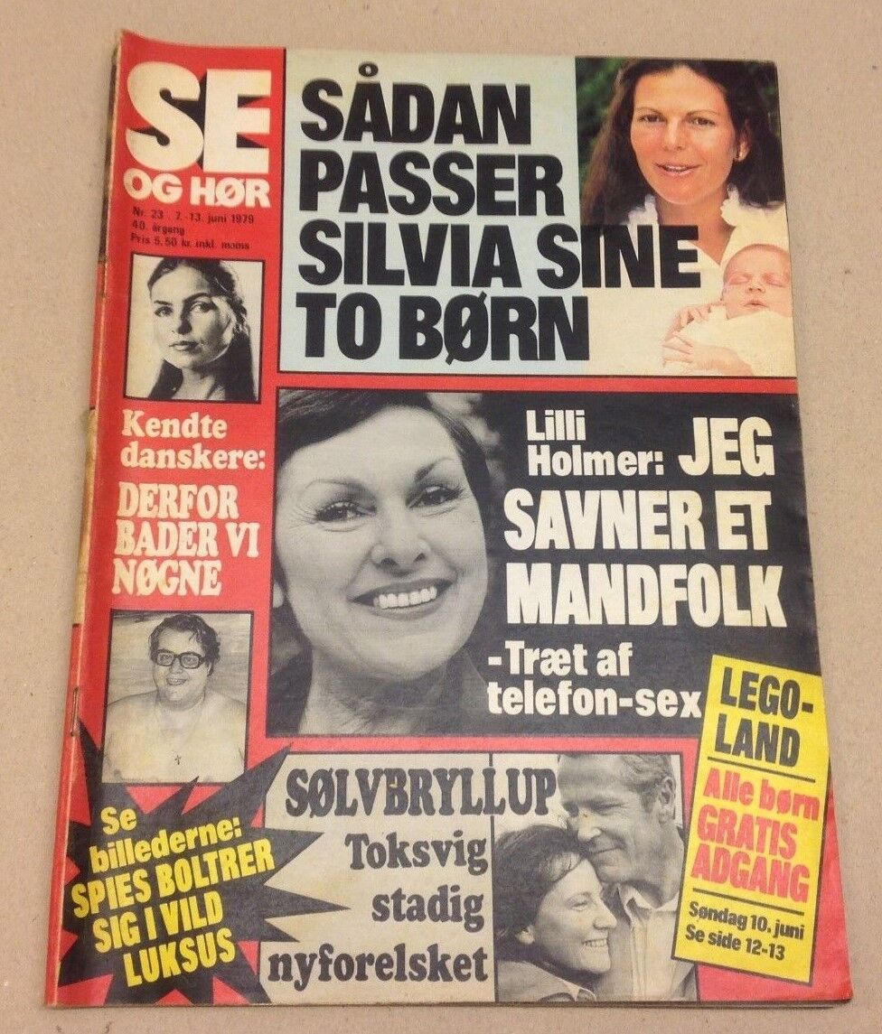 Queen Silvia of Sweden Princess Victoria Vtg Danish Magazine 1979 "Se og Hoer"