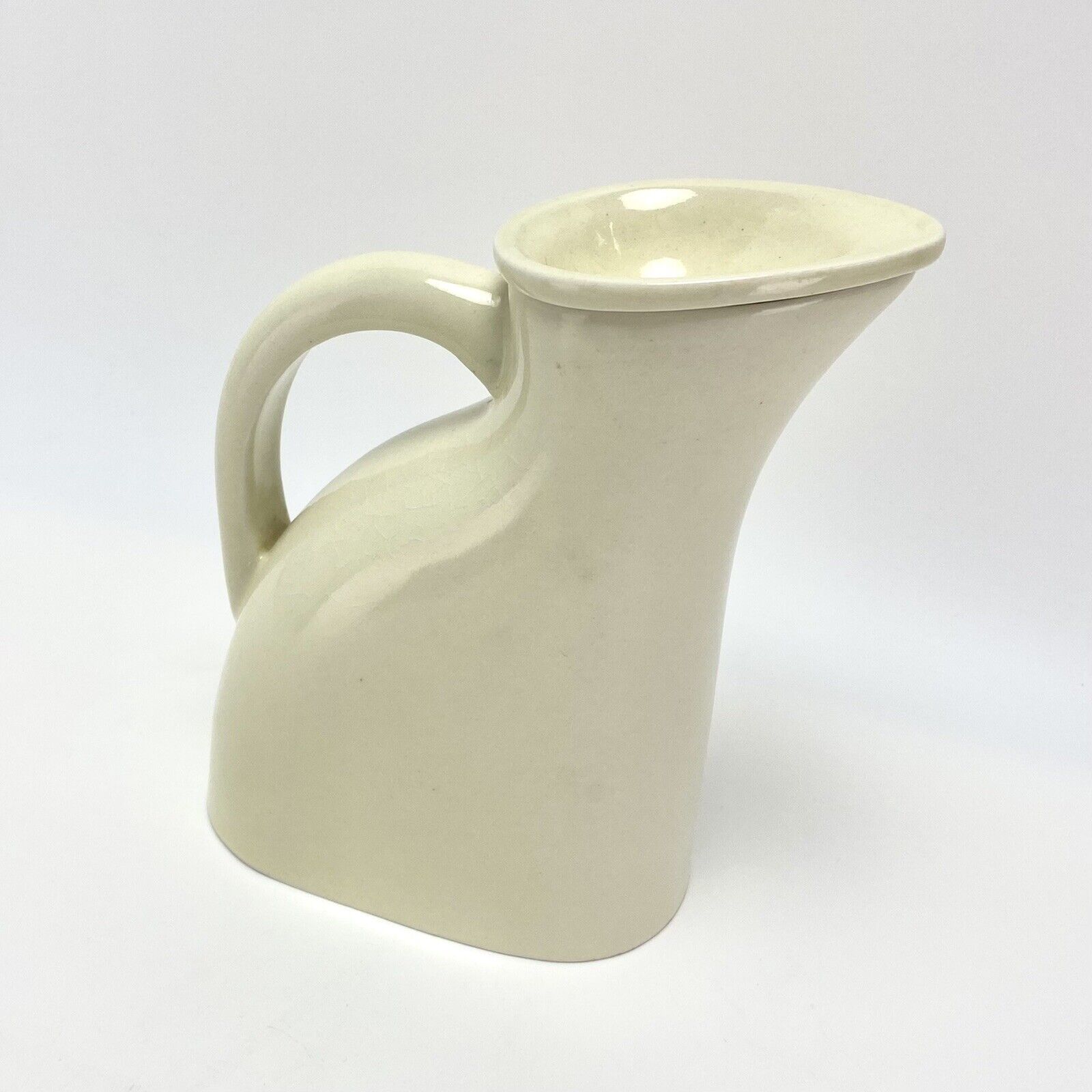 Vtg Danish Modern Ceramic Jug Pitcher w Lid Cream Glaze Rigmor Als Barware