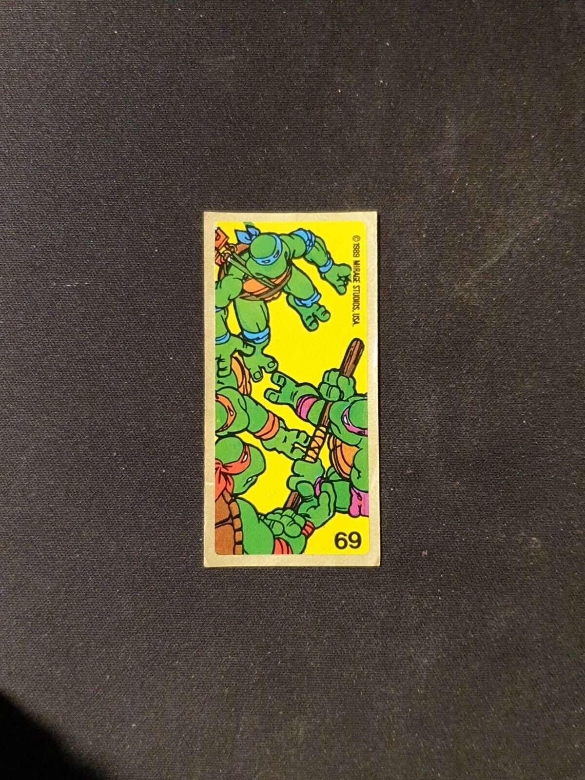 1989 TEENAGE MUTANT NINJA TURTLES Mirage Studios BUBBLE GUM Sticker No 69