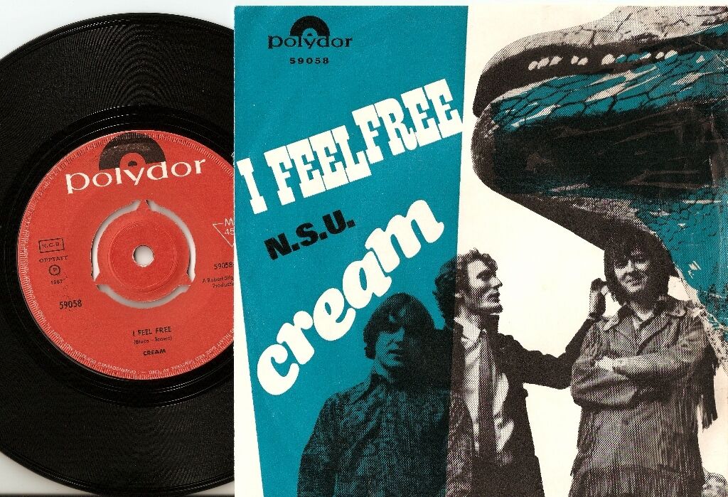 CREAM I FEEL FREE  NSU NORWAY 45+PS 1967 FREAKBEAT PSYCH BRUCE ERIC CLAPTON