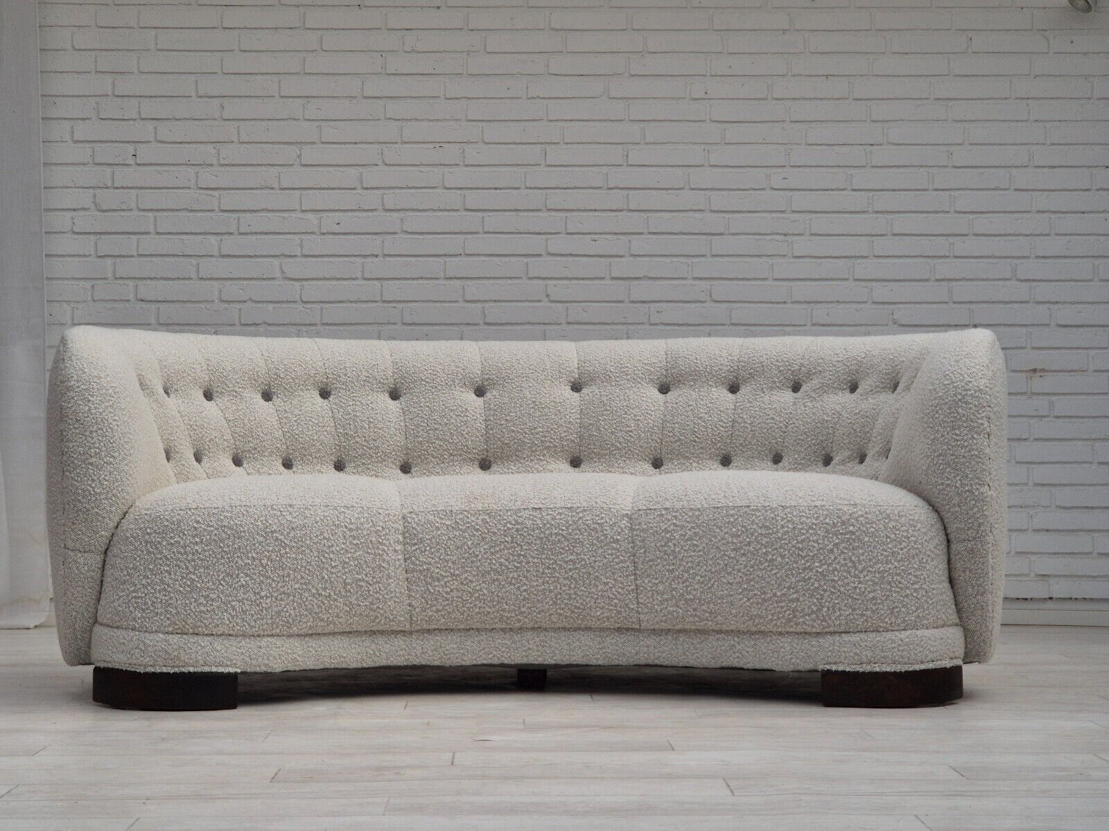 1960s Danish design reupholstered 3 seater "Banan" sofa