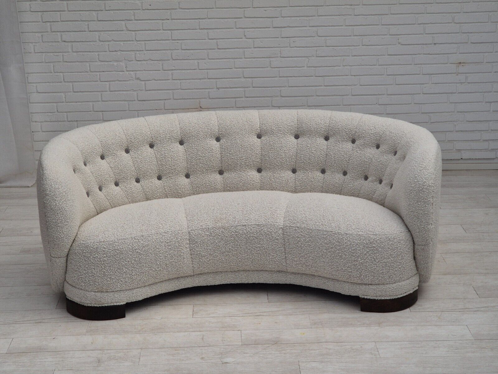 1960s Danish design reupholstered 3 seater "Banan" sofa