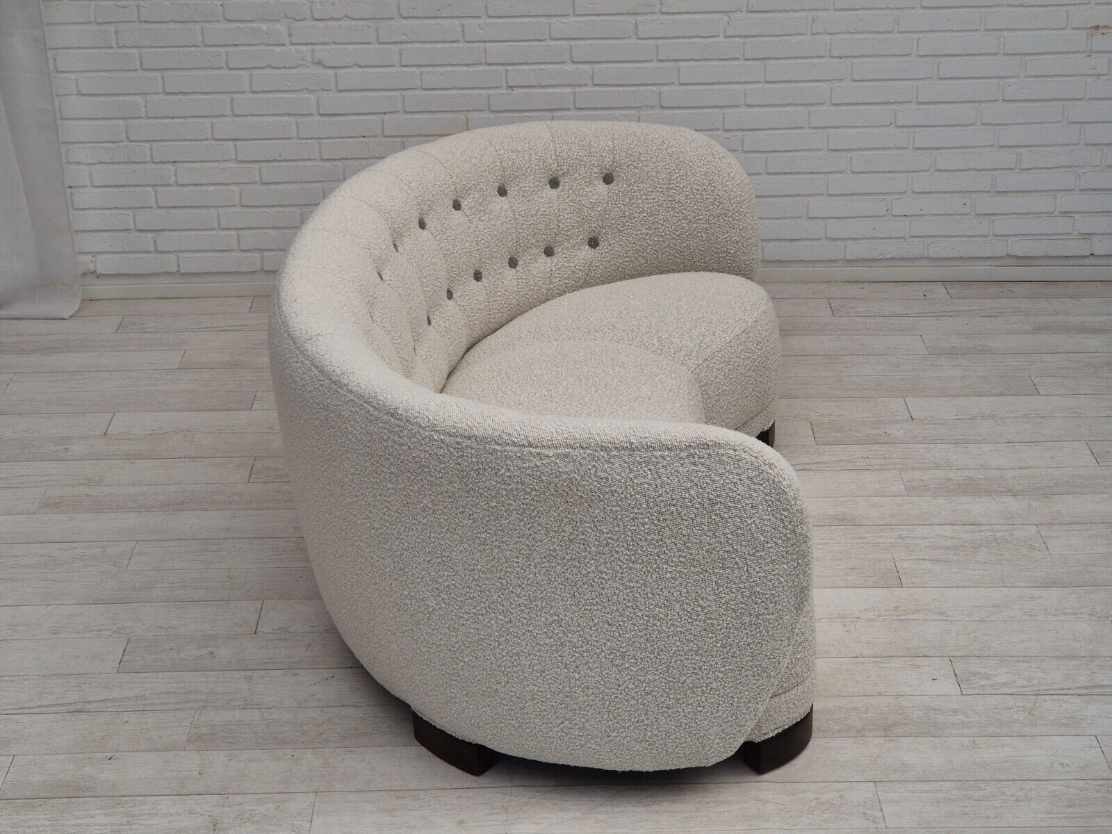 1960s Danish design reupholstered 3 seater "Banan" sofa