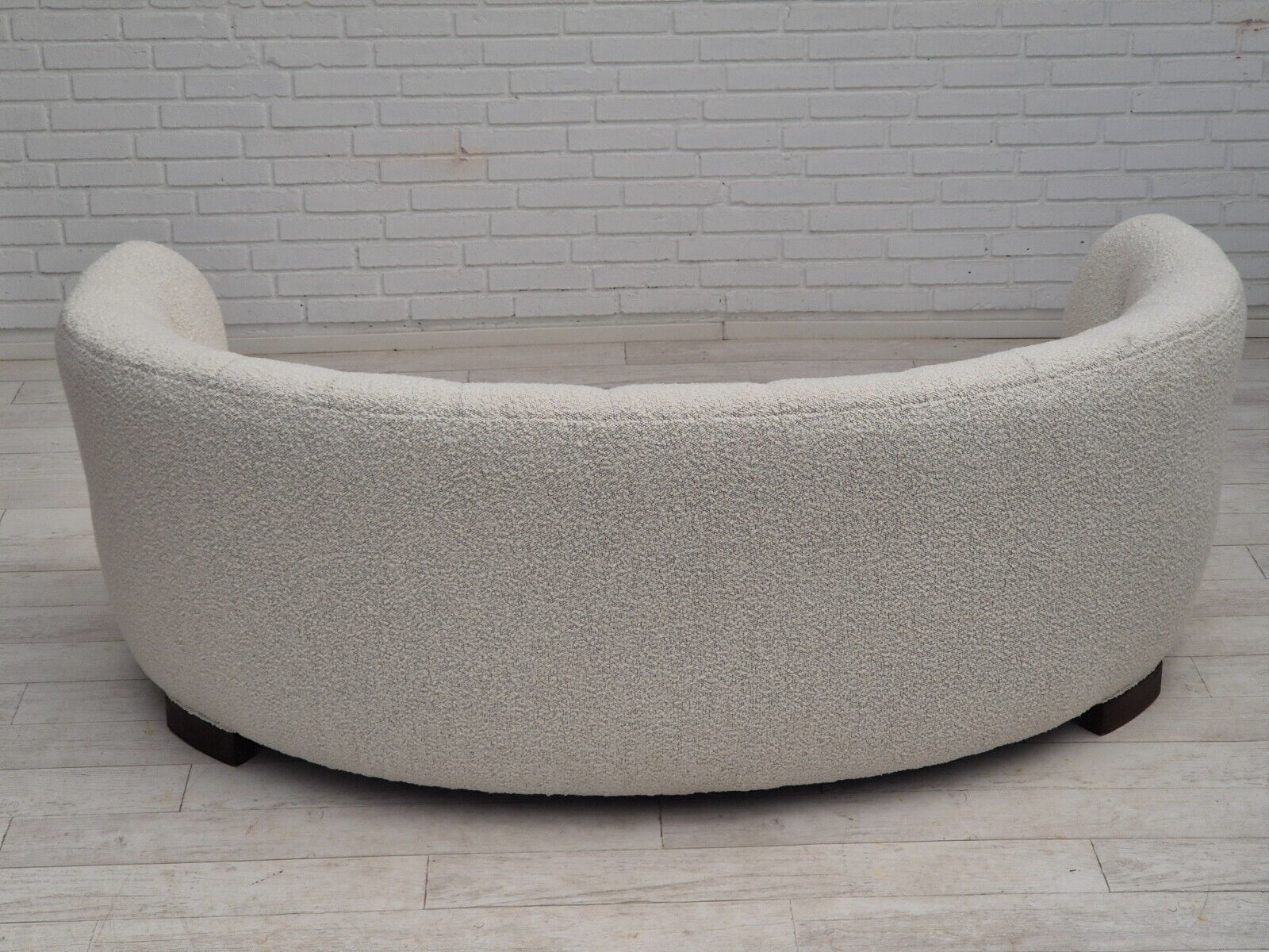 1960s Danish design reupholstered 3 seater "Banan" sofa