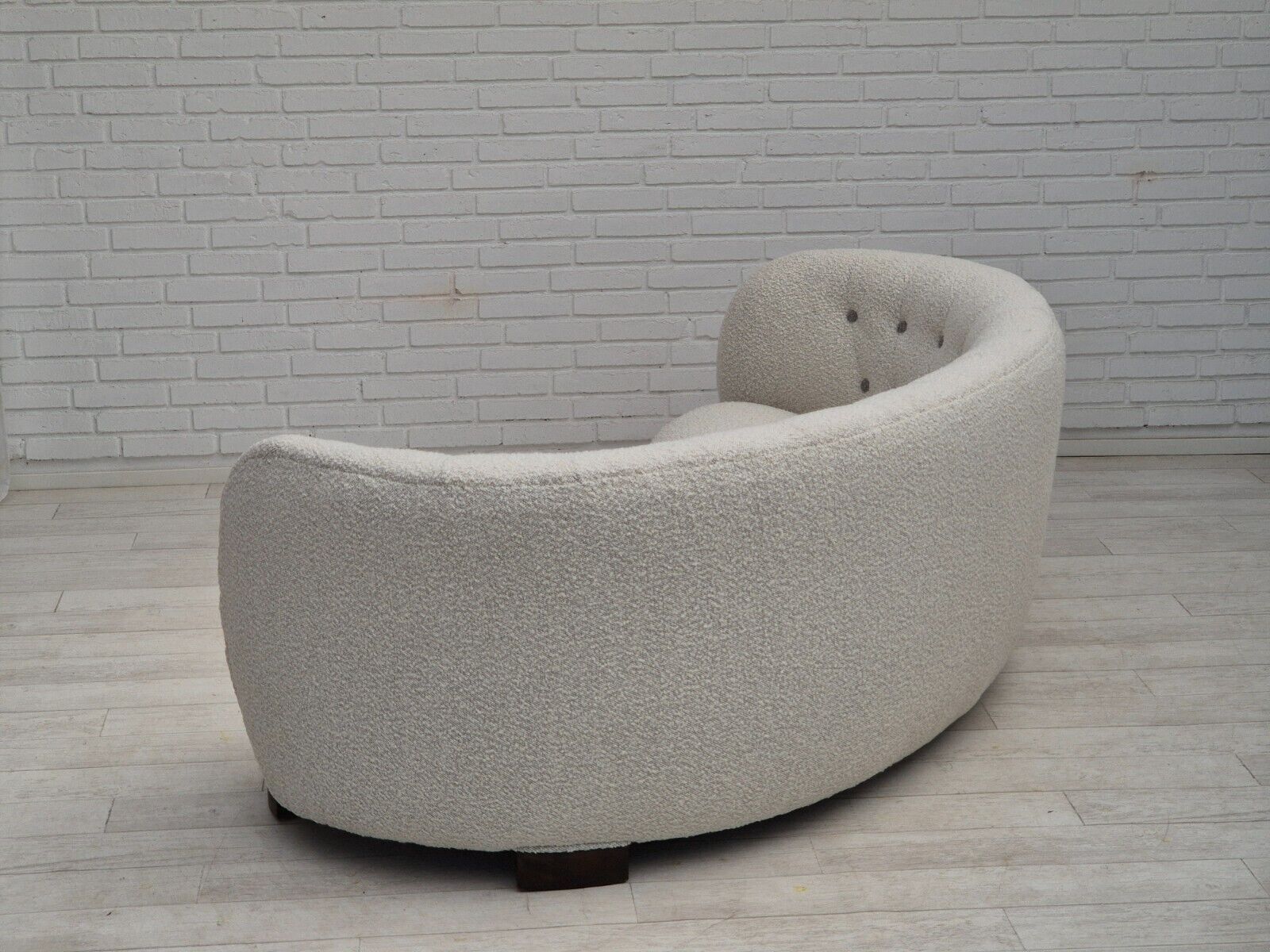 1960s Danish design reupholstered 3 seater "Banan" sofa