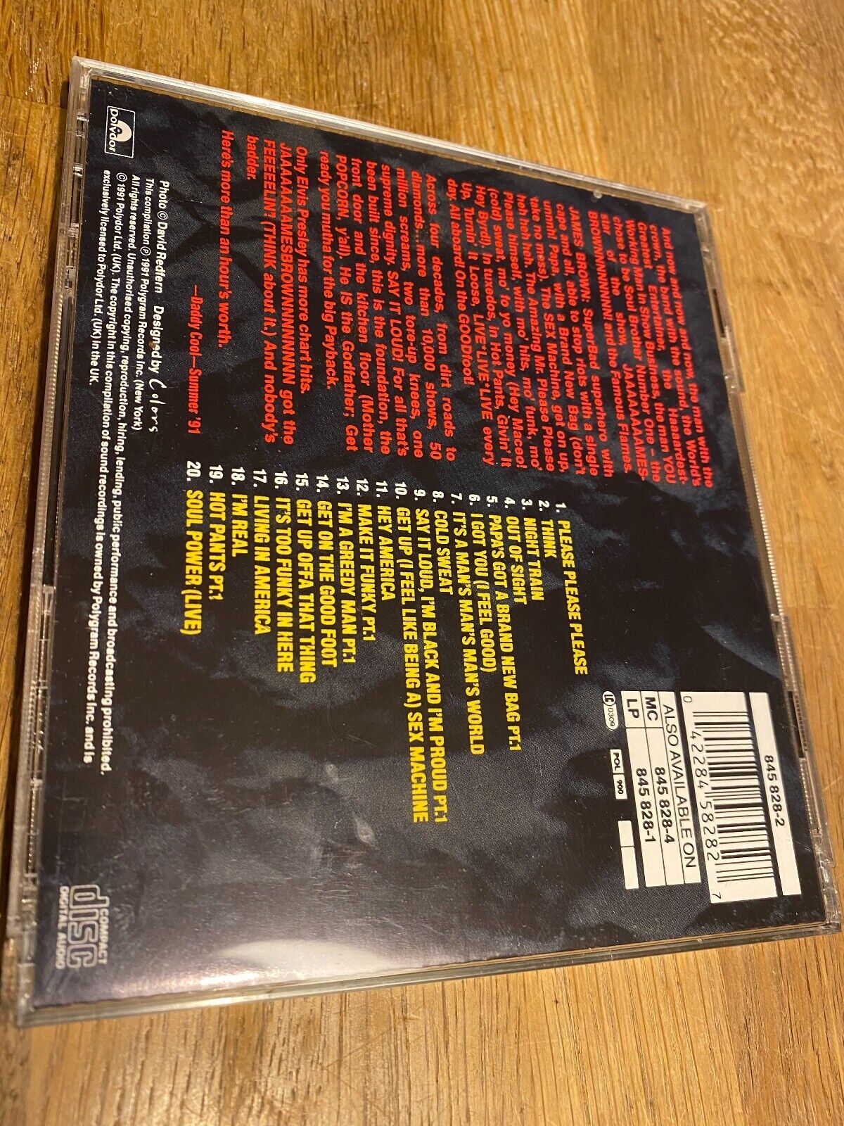 JAMES BROWN "SEX MACHINE THE VERY BEST OF JAMES BROWN" 1991 20 TRACKS CD ALBUM**