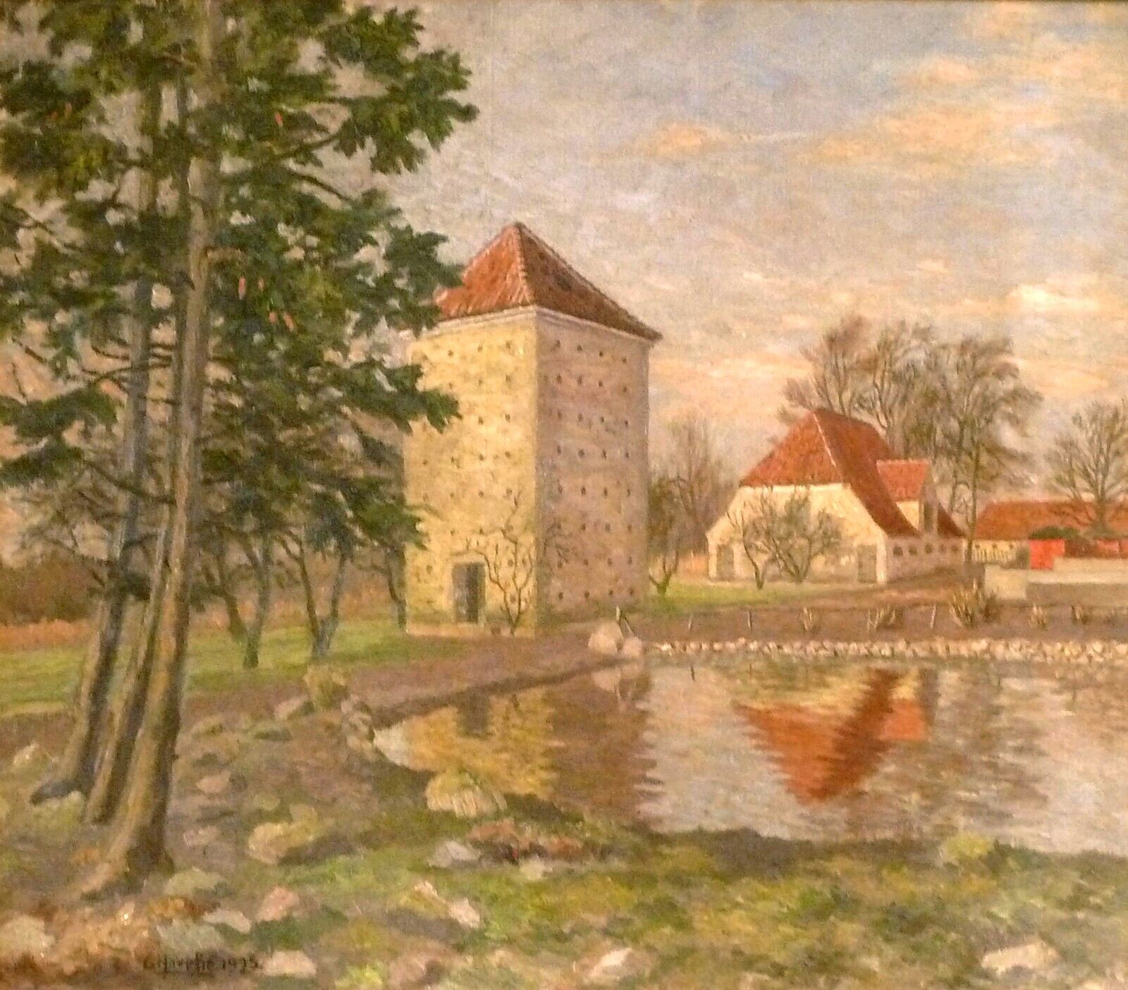 C. HARCKE! FARMHOUSE EXTERIOR WITH POND