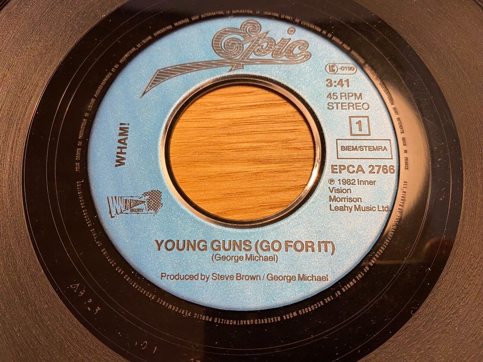 WHAM! / GEORGE MICHAEL"YOUNG GUNS (GO FOR IT)" 1982 EPIC RECORDS FRENCH PRESS 7"