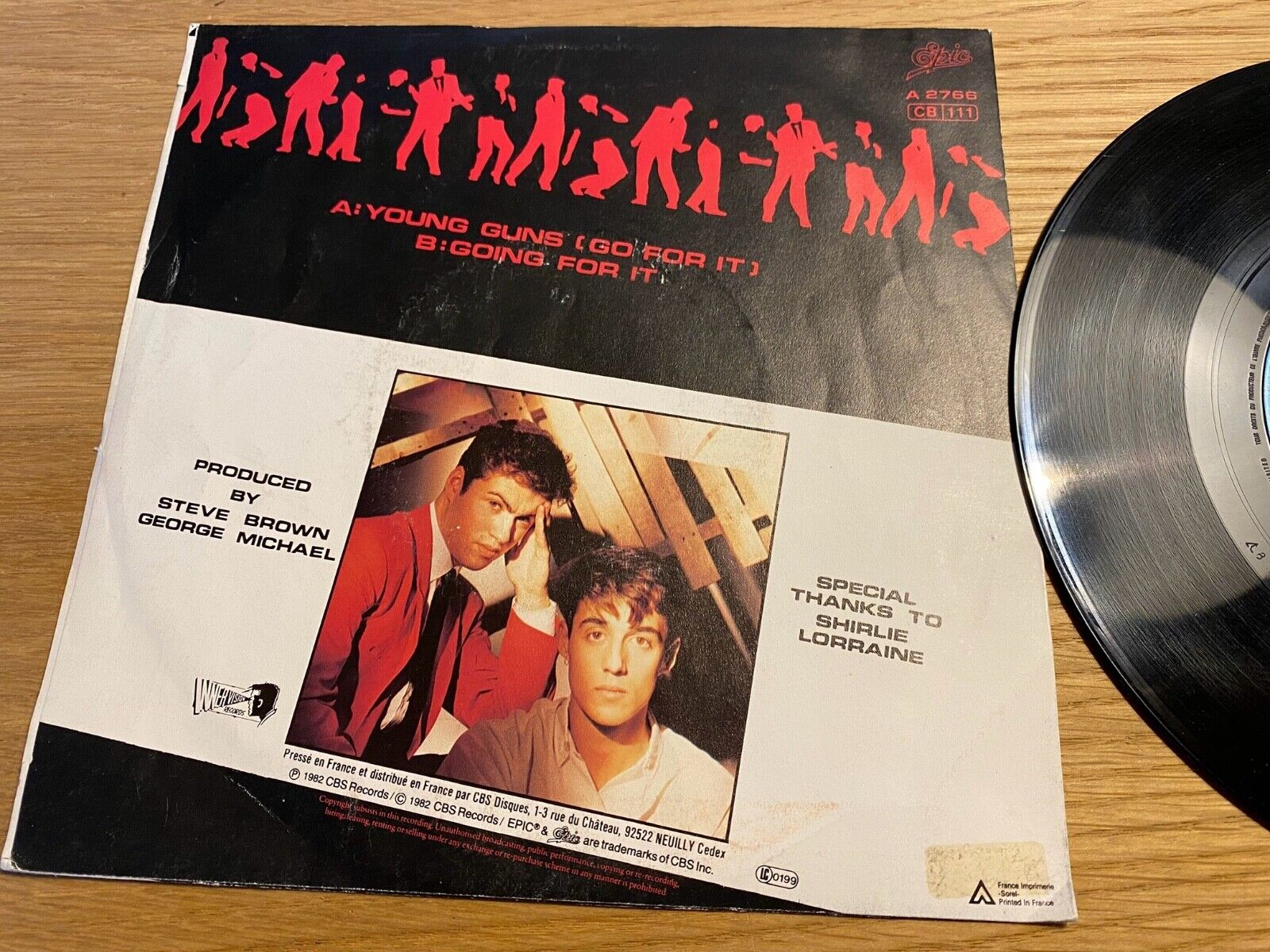 WHAM! / GEORGE MICHAEL"YOUNG GUNS (GO FOR IT)" 1982 EPIC RECORDS FRENCH PRESS 7"