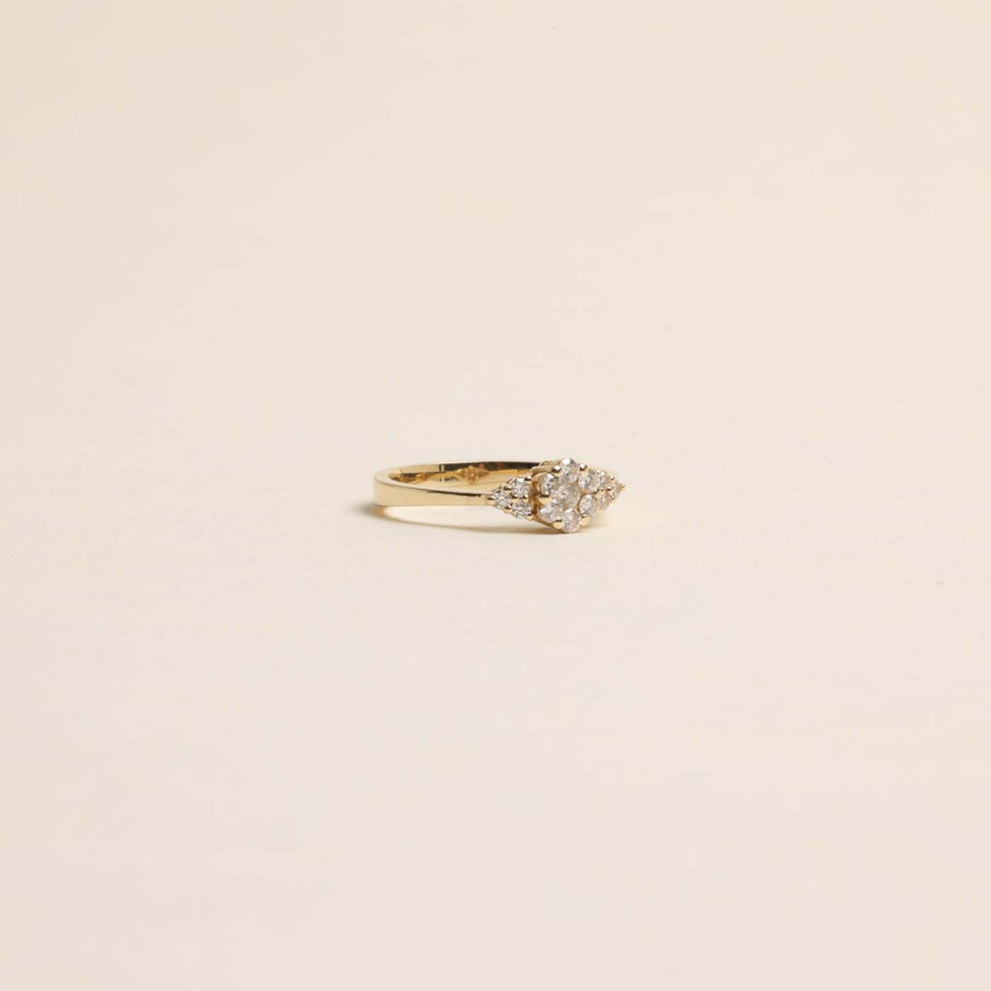 Ring with diamond (028 ct) in 14K Gold size 6 | Real Genuine Gold