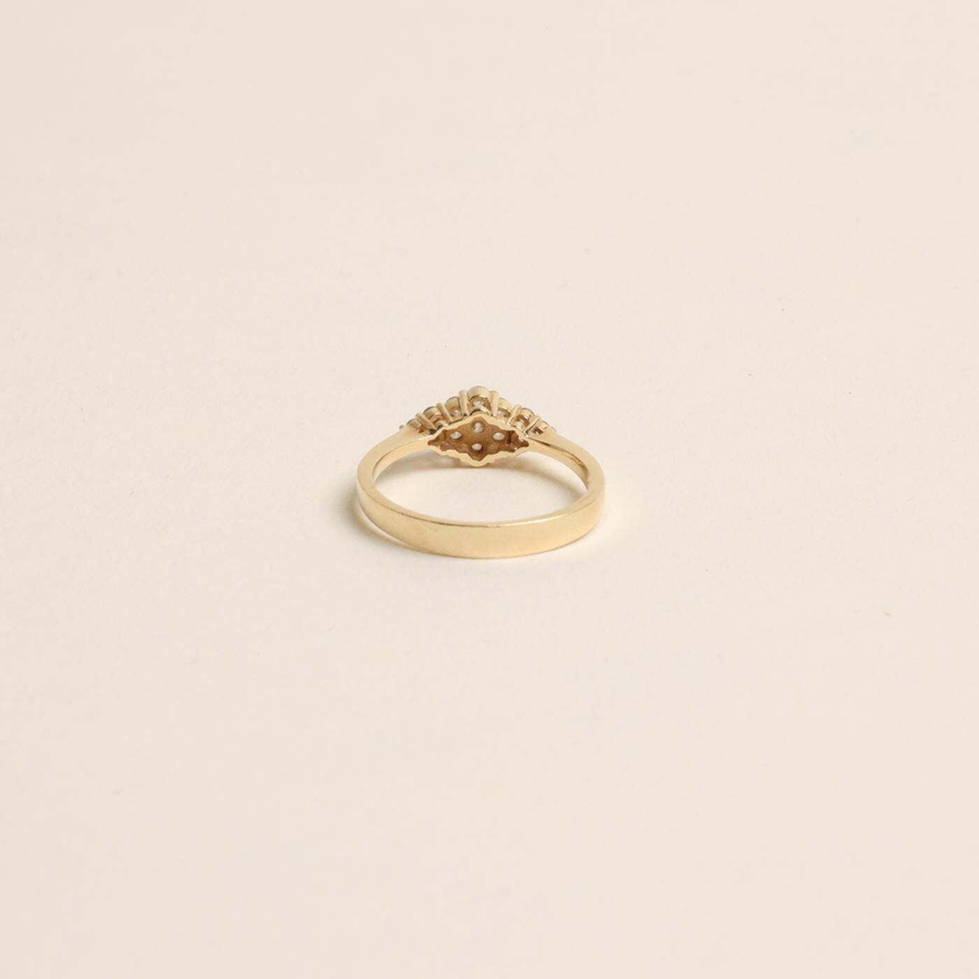 Ring with diamond (028 ct) in 14K Gold size 6 | Real Genuine Gold