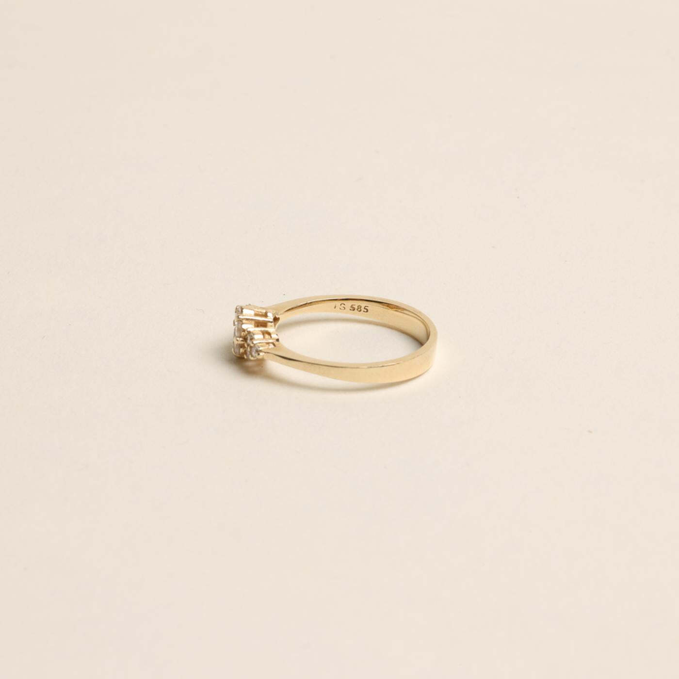 Ring with diamond (028 ct) in 14K Gold size 6 | Real Genuine Gold