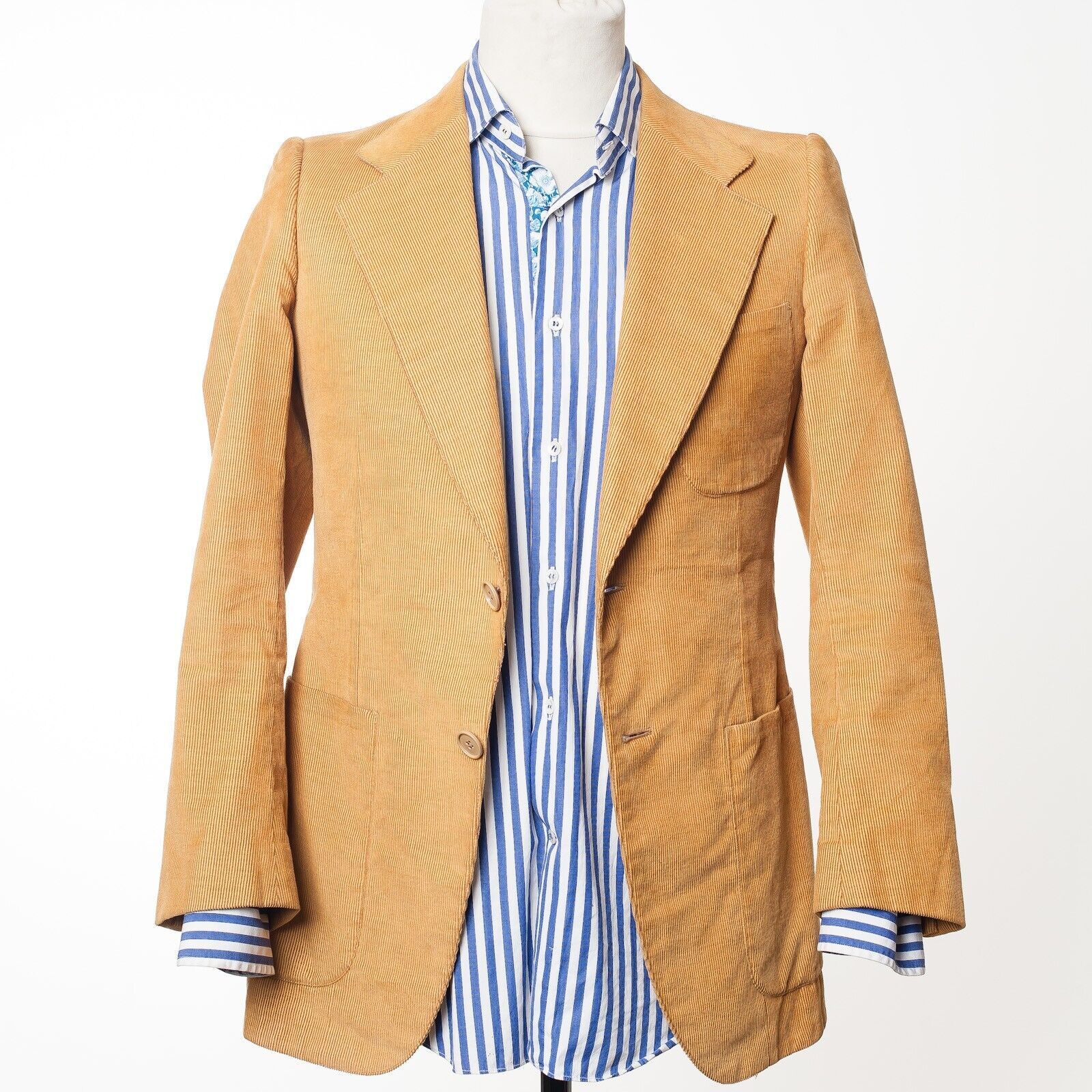 CORNELIANI Yellow Corduroy Sport Coat Blazer Italy Made S Fit