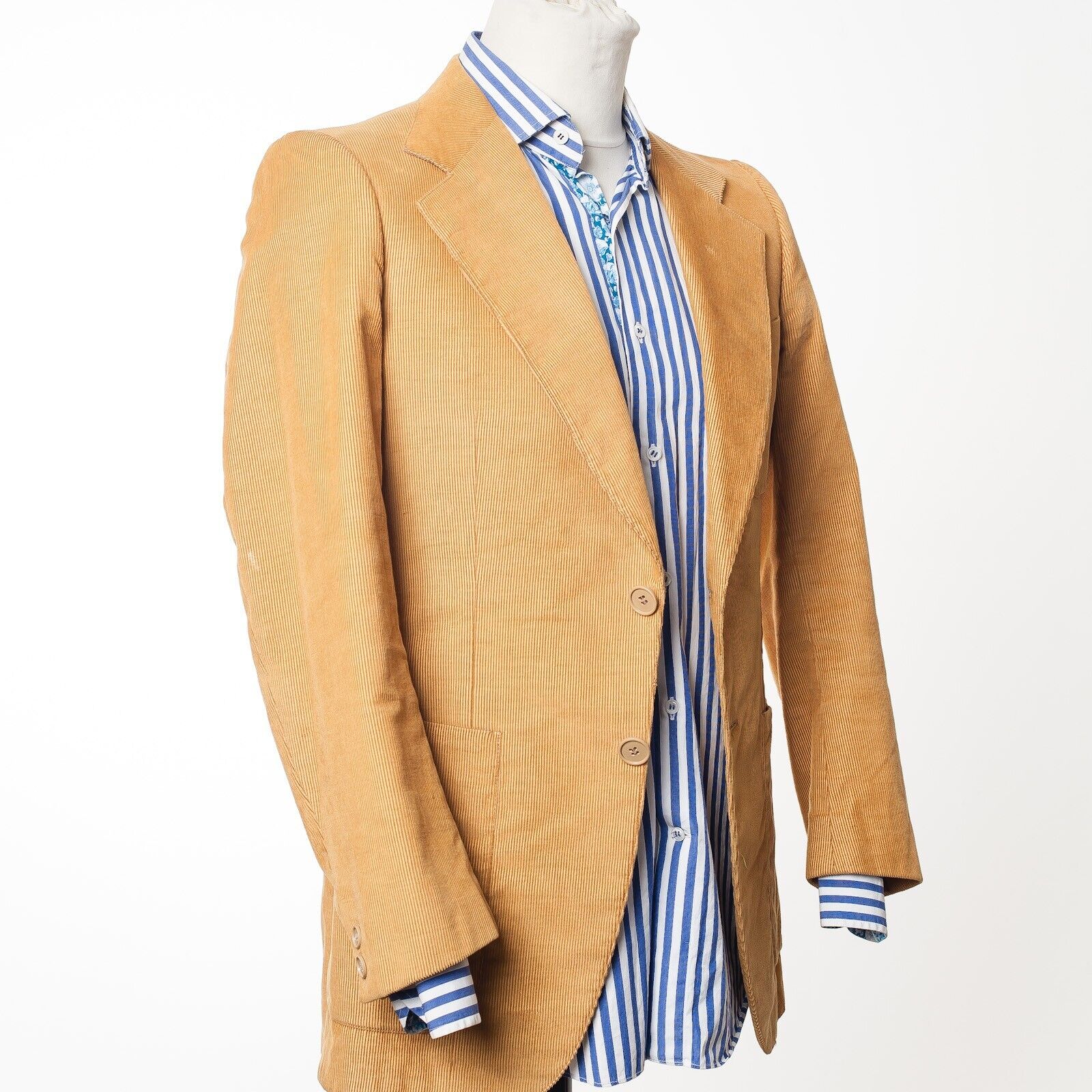 CORNELIANI Yellow Corduroy Sport Coat Blazer Italy Made S Fit