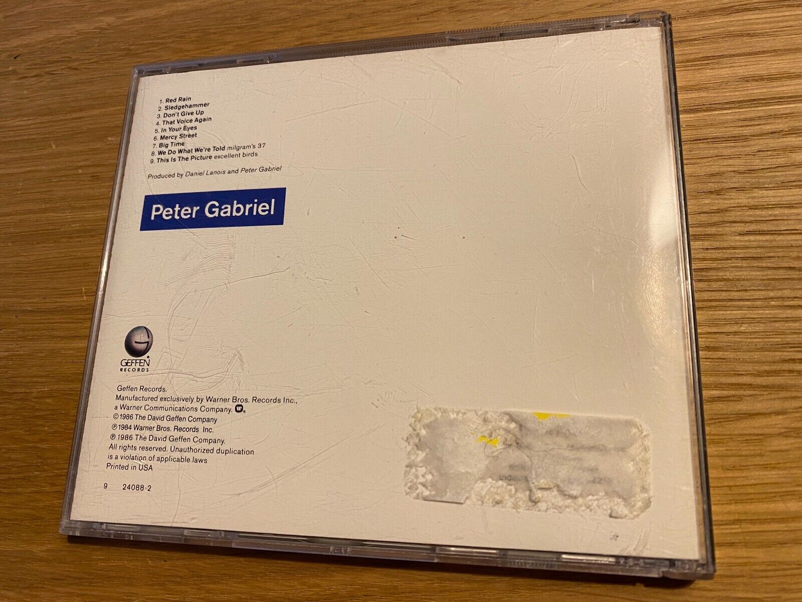 PETER GABRIEL "SO" CD ALBUM 9 TRACK GEFFEN RECORDS USA PRESSING KATE BUSH SCARCE