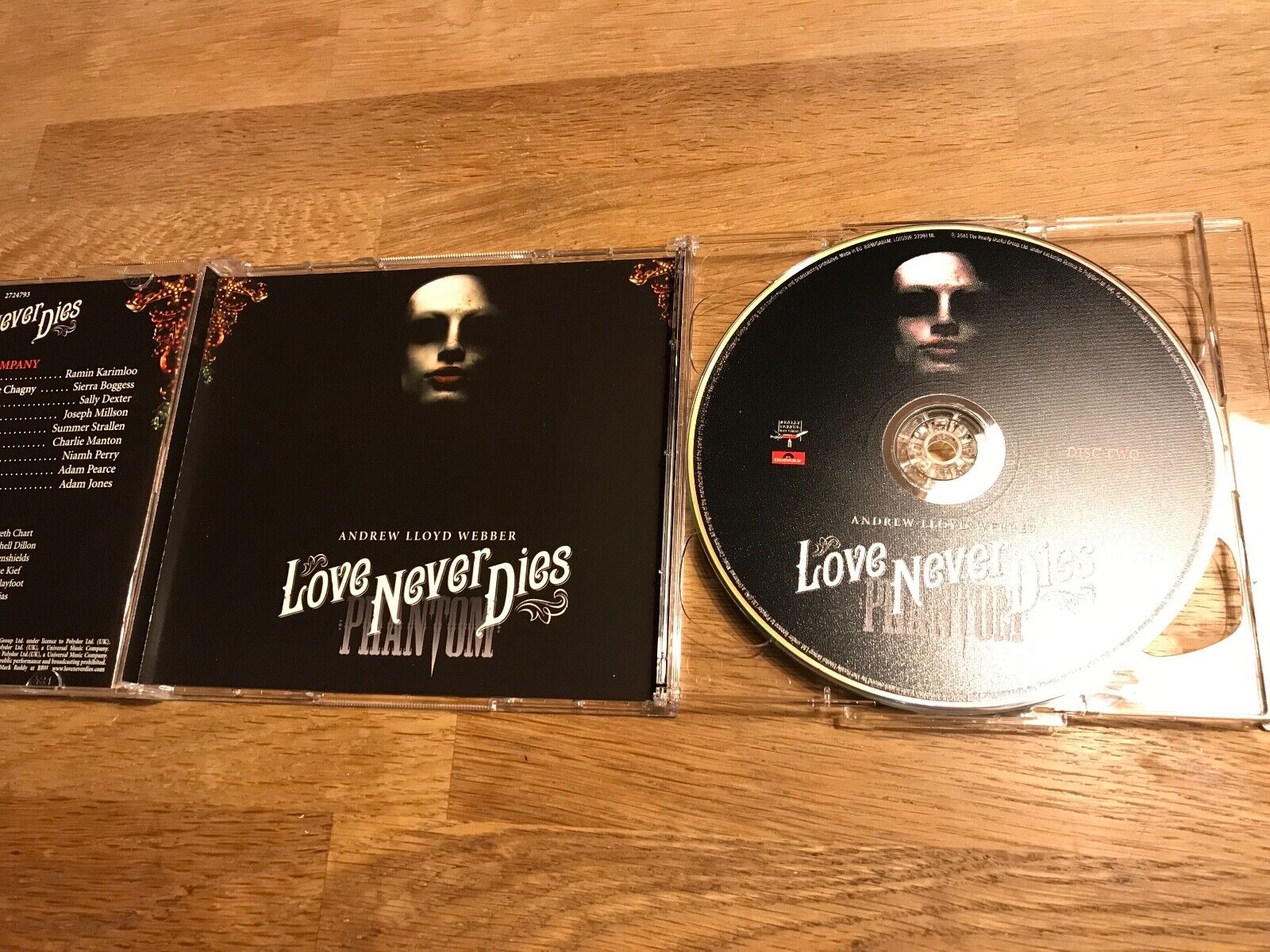 ANDREW LLOYD WEBBER "LOVE NEVER DIES  2 X CD 2009 POLYDOR RECORDS MINT 2 X CD***