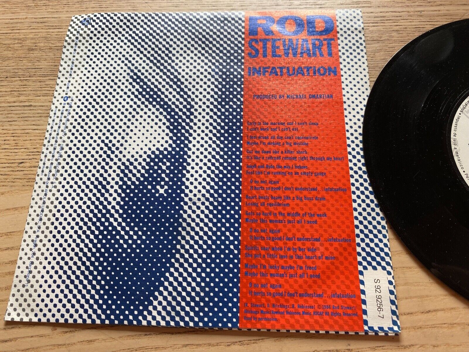 ROD STEWART "INFATUATION" 1984 WEA  WARNER BROS RECORDS SGAE SPANISH PRESSING*