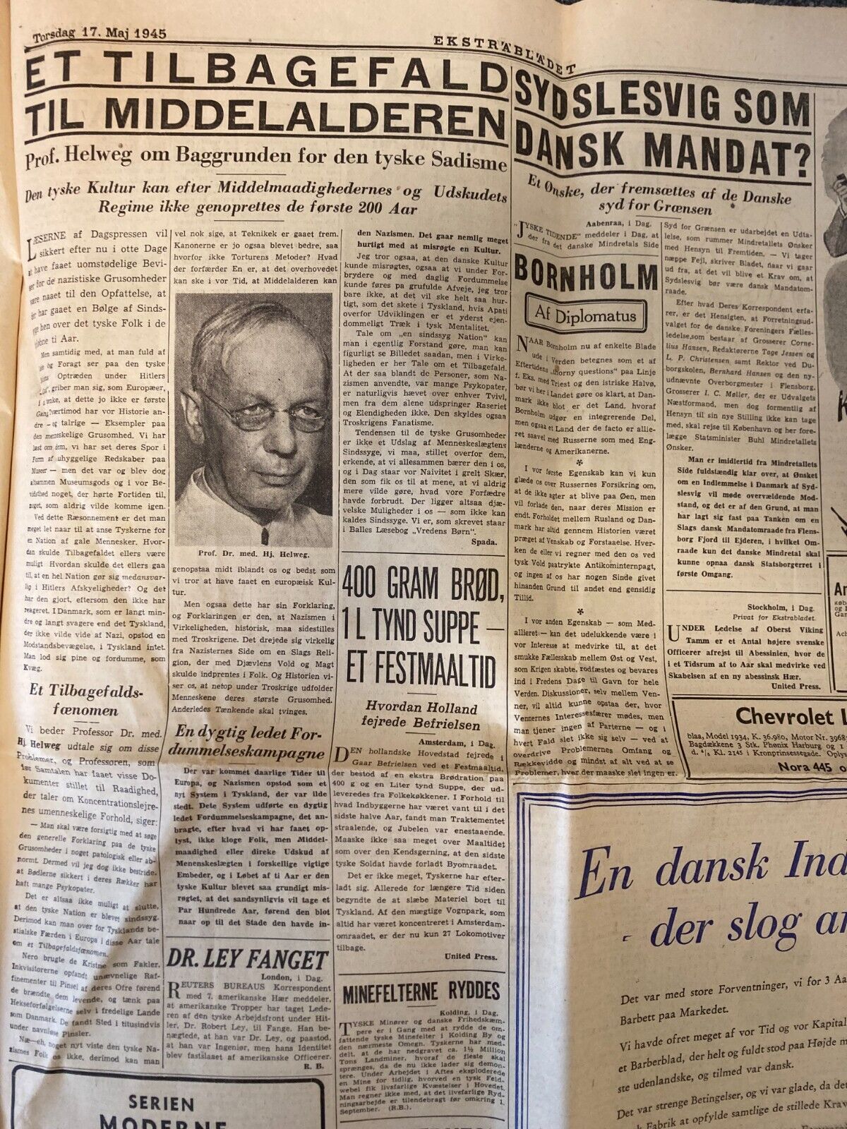 2x Pcs Danish WWII World War 2 Newspaper Lot - 1944 - "Ekstrabladet" Denmark