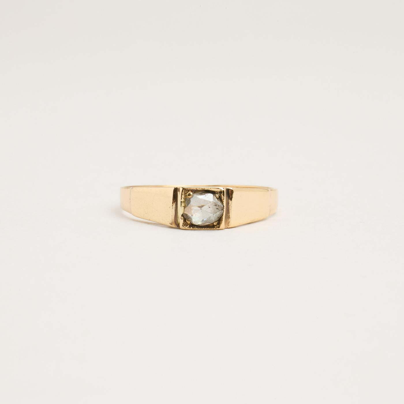 Ring with diamond (025 ct) in 14K Gold size 6¾ | Real Genuine Gold