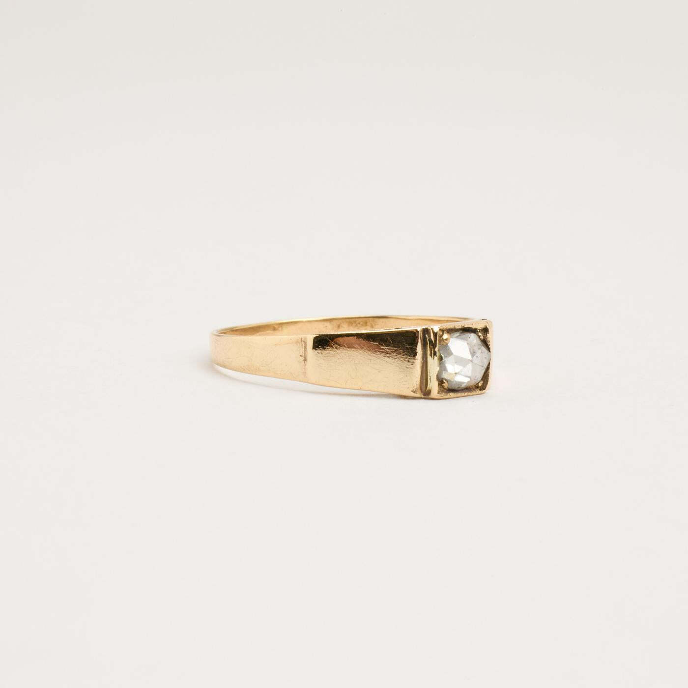 Ring with diamond (025 ct) in 14K Gold size 6¾ | Real Genuine Gold