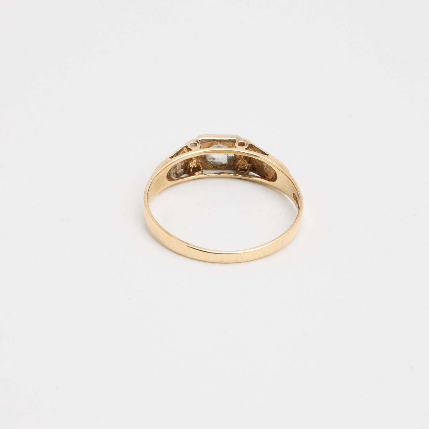 Ring with diamond (025 ct) in 14K Gold size 6¾ | Real Genuine Gold