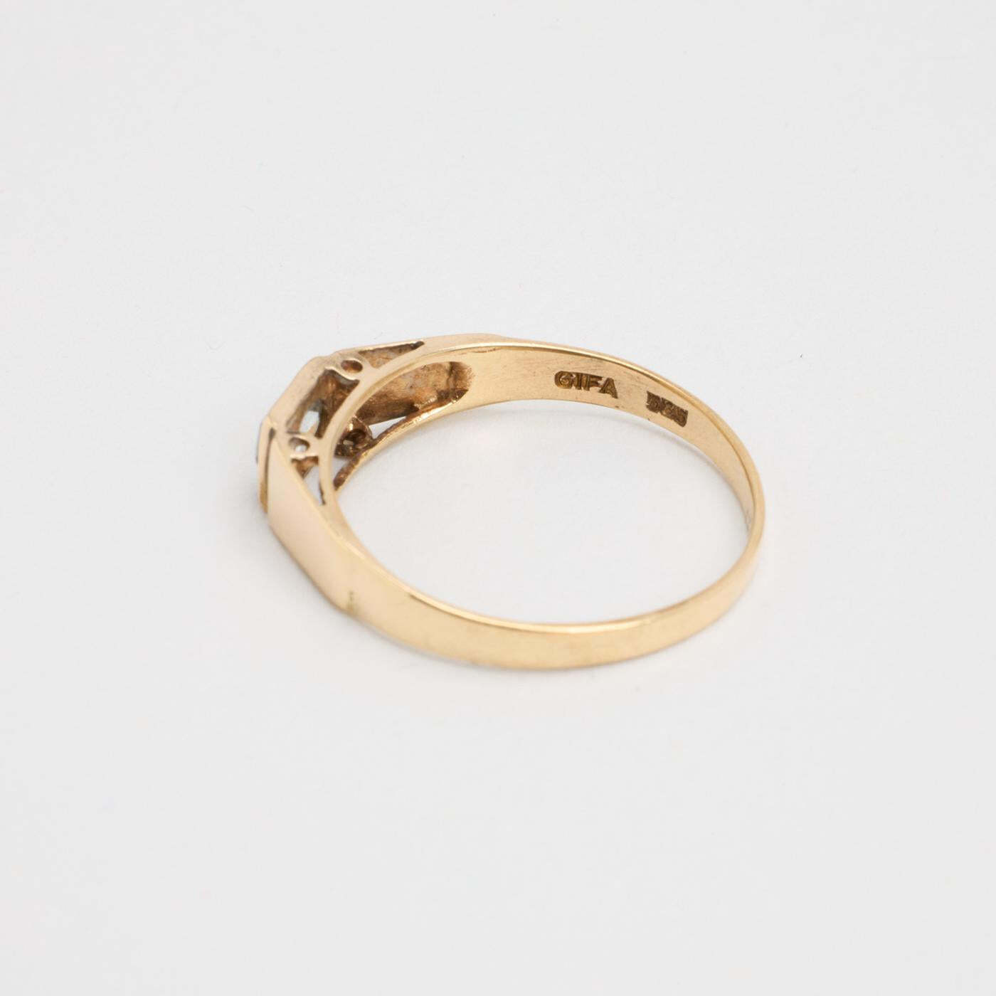 Ring with diamond (025 ct) in 14K Gold size 6¾ | Real Genuine Gold