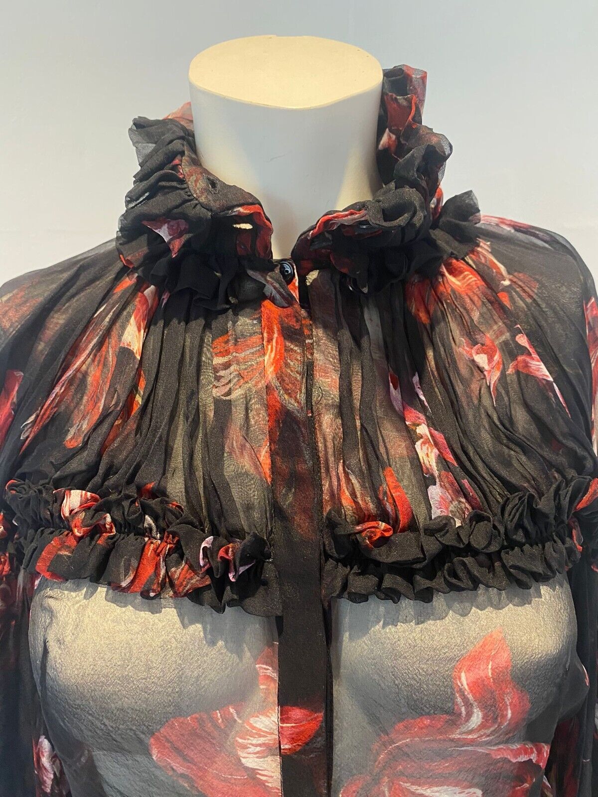 Alexander Mcqueen ruffle silk blouse