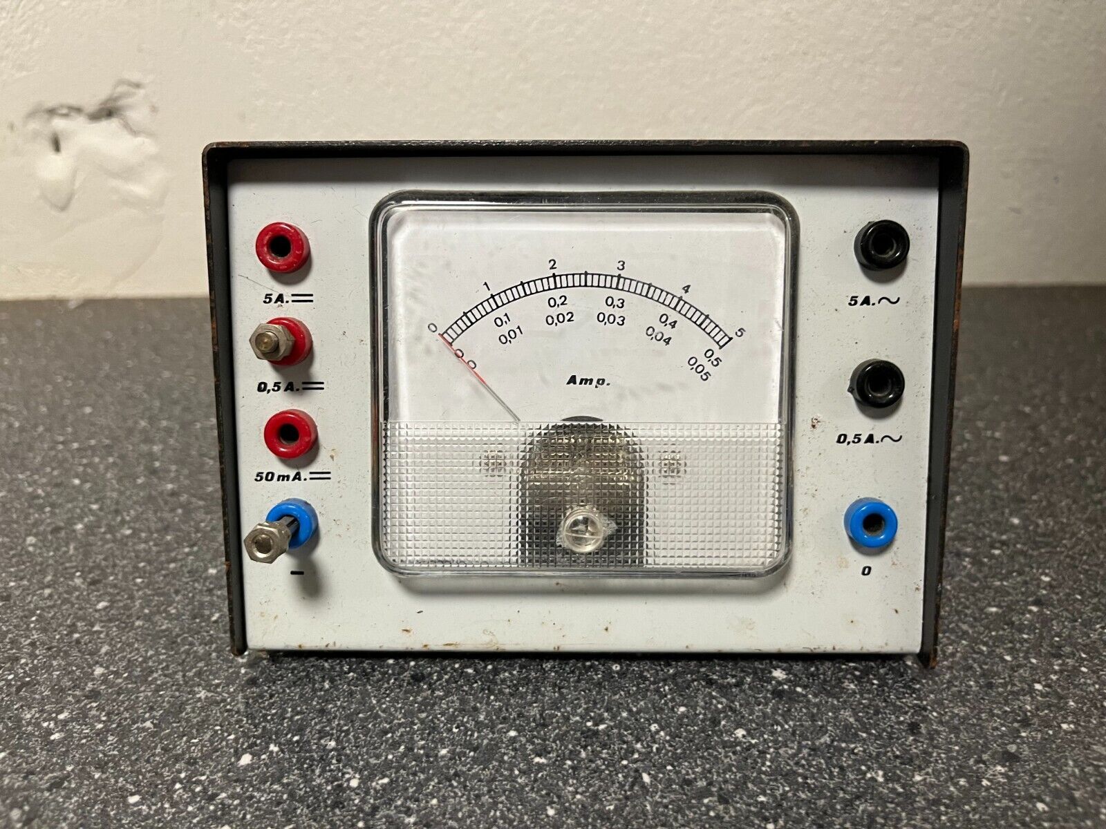 Vintage Analog Ammeter Lab/Educational Equipment from Randers Realskole Denmark