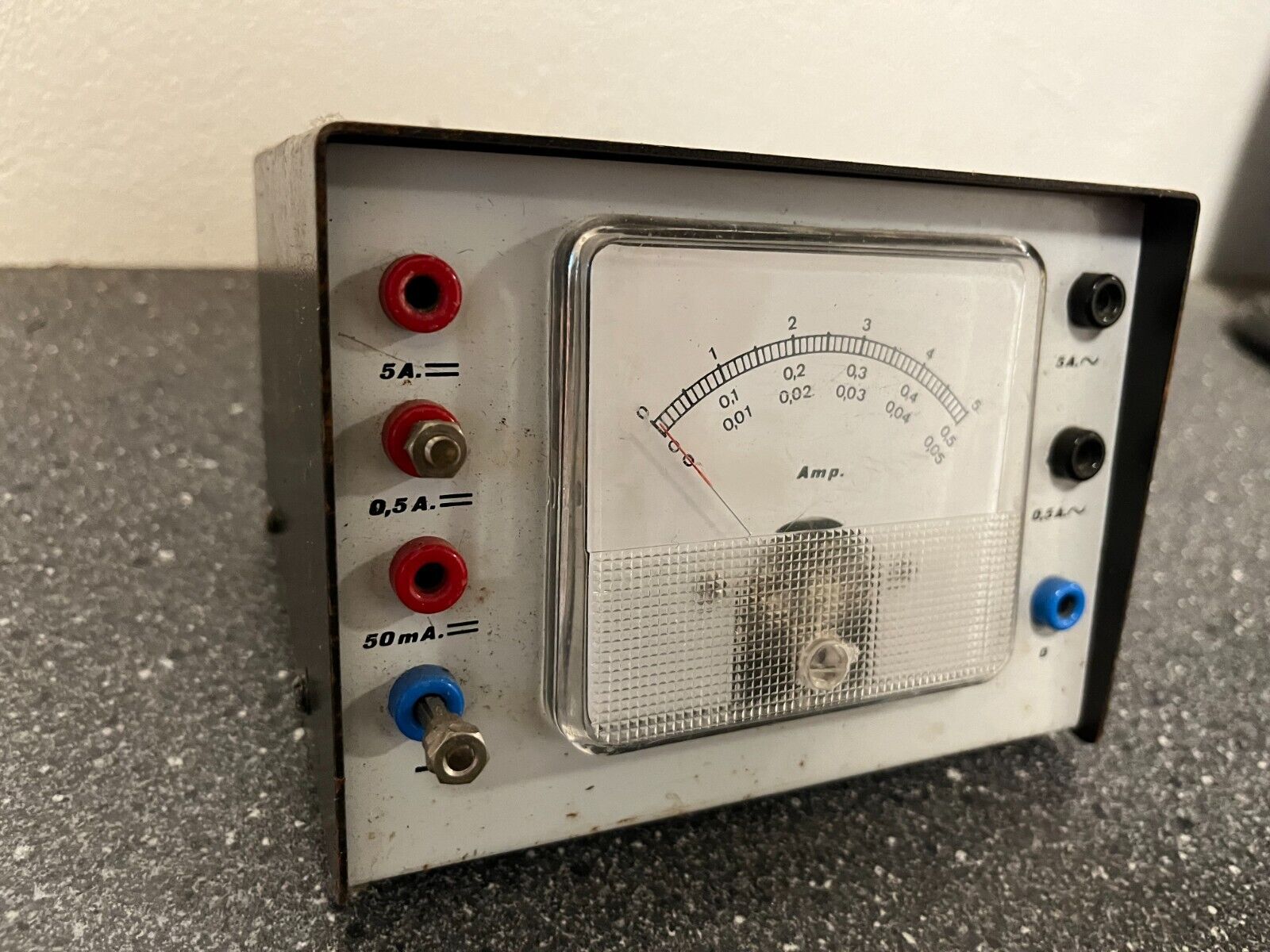 Vintage Analog Ammeter Lab/Educational Equipment from Randers Realskole Denmark