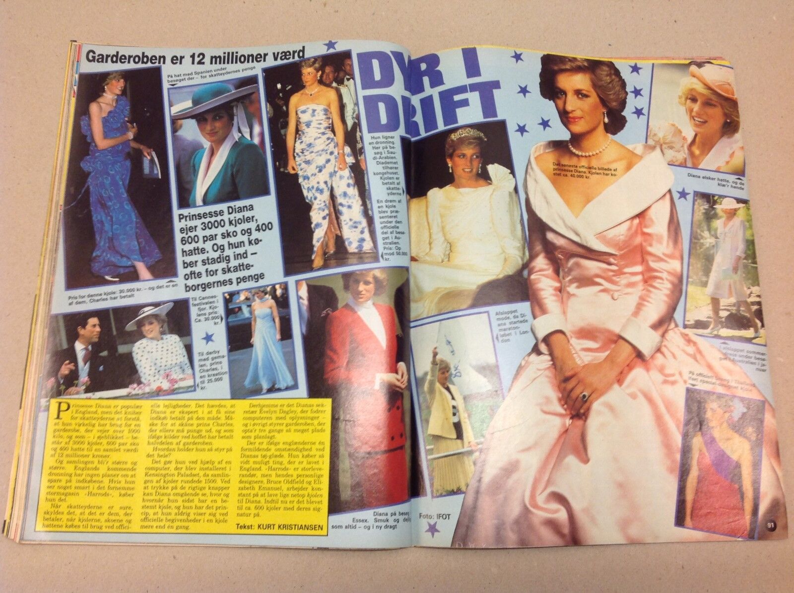 Princess Diana Lady Di + Robert De Niro Back Danish Magazine 1988 "Se og Hoer"